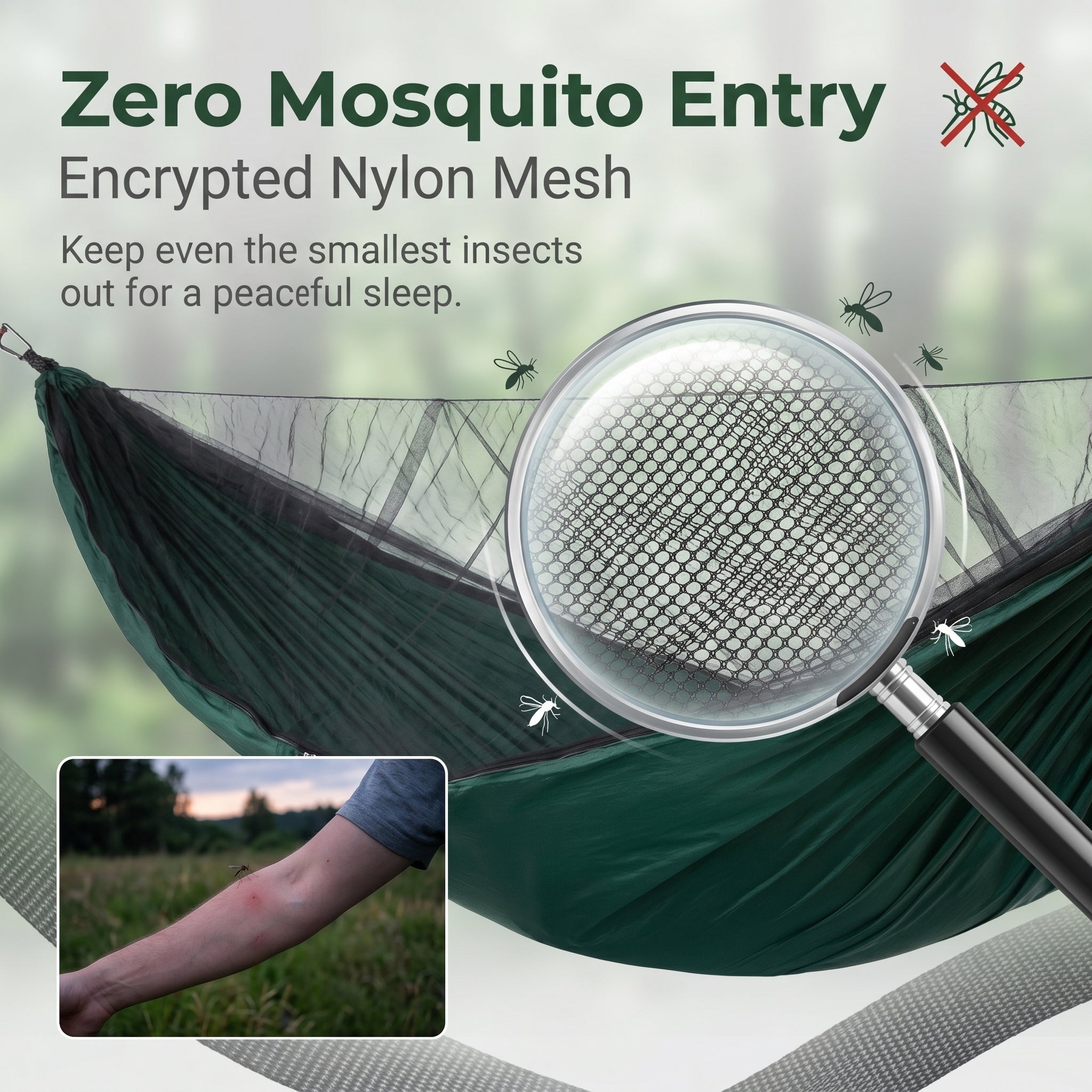 Quick-Deploy Outdoor Anti-Mosquito Hammock with Built-in Net