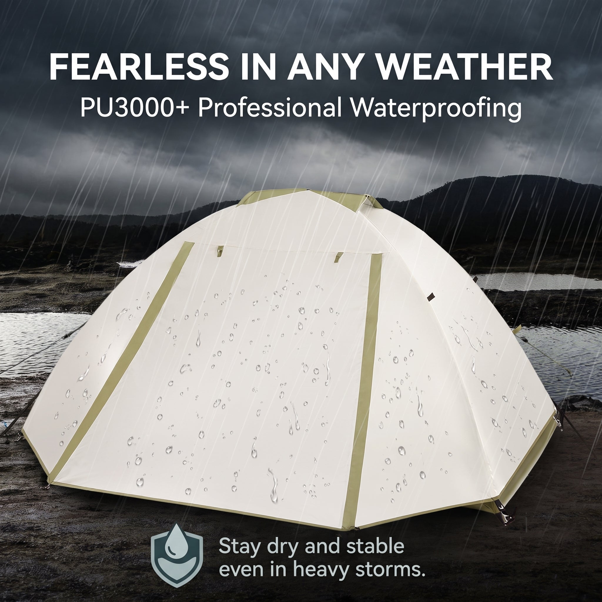 Ultralight Aluminum Pole Camping Tent 1-2 Person Waterproof for Hiking & Mountaineering