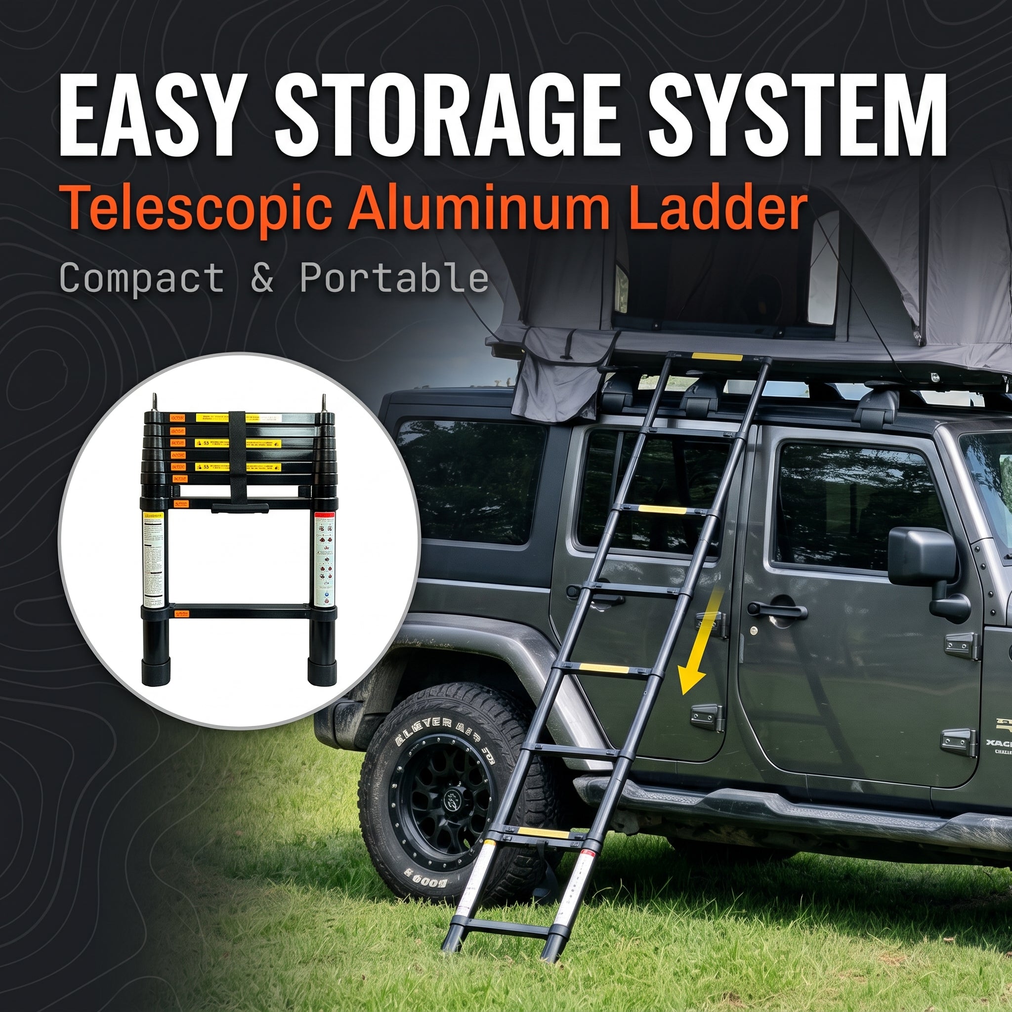 Quick Open Hardshell Roof Top Tent 3 Person Capacity for SUV Truck Jeep