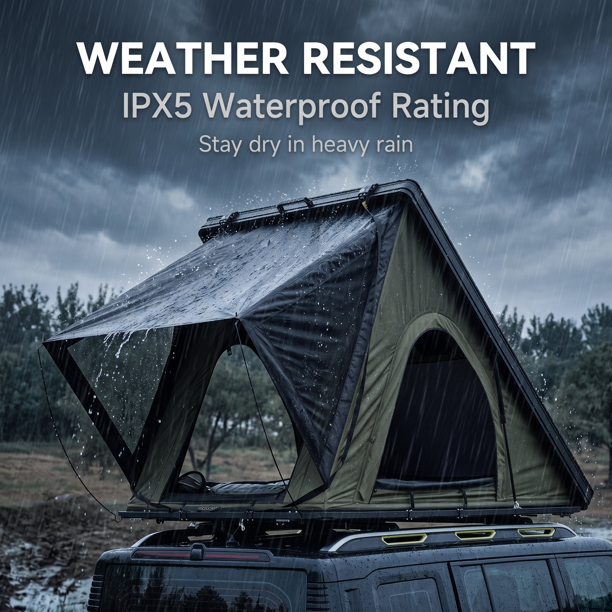 CE-Certified Lightweight Rooftop Tent Aluminum Camper Hard-Shell