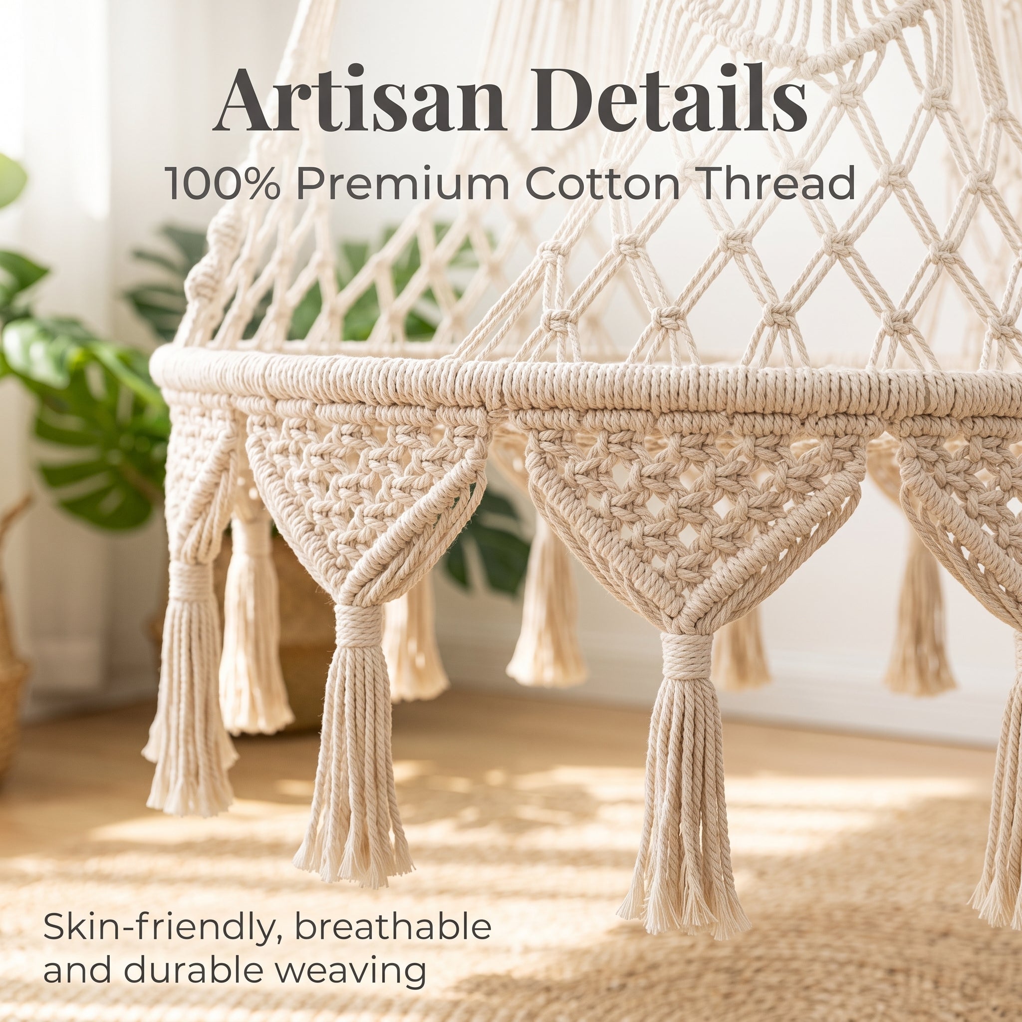 Bohemian Style Woven Folding Hanging Basket