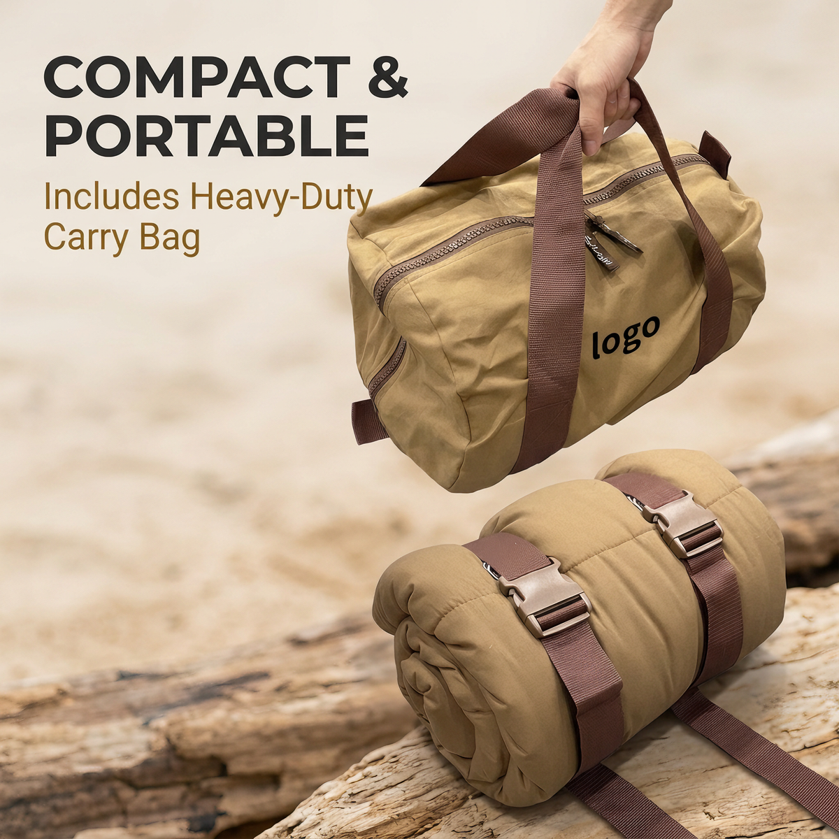 Portable Oxford Canvas Cotton Sleeping Bag for Adult Desert Camping-S9