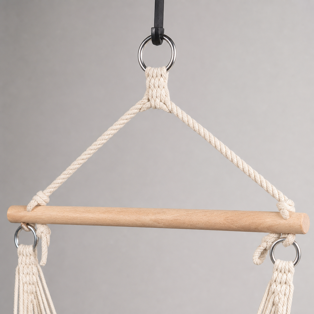 Cotton Rope Hammock Chair with Wooden Spreader Bar