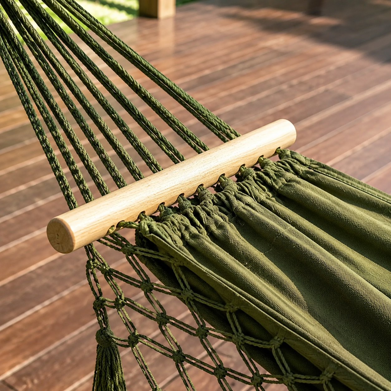 Anti-Roll Canvas Fringe Hammock