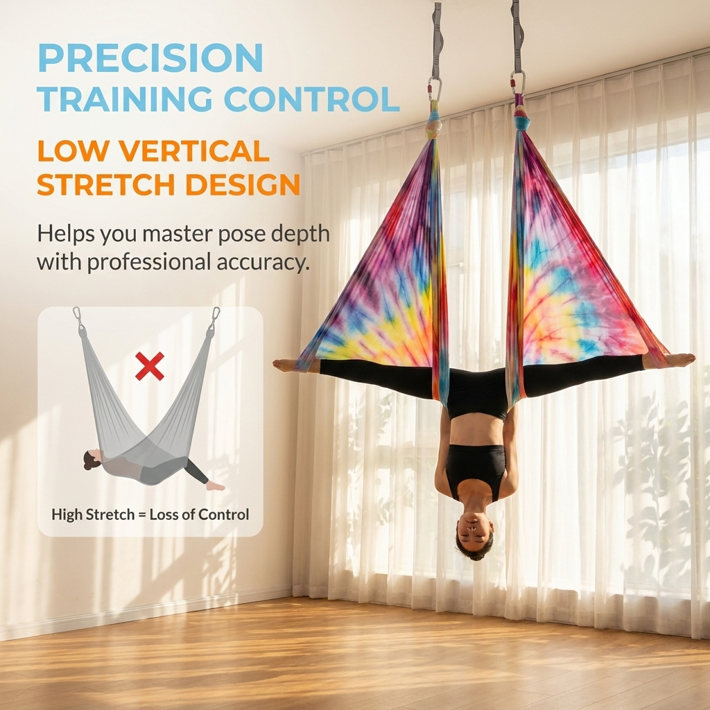 Aerial Yoga Hammock Set Durable 40D Nylon Fabric Gradient Color Aerial Yoga Swing Set