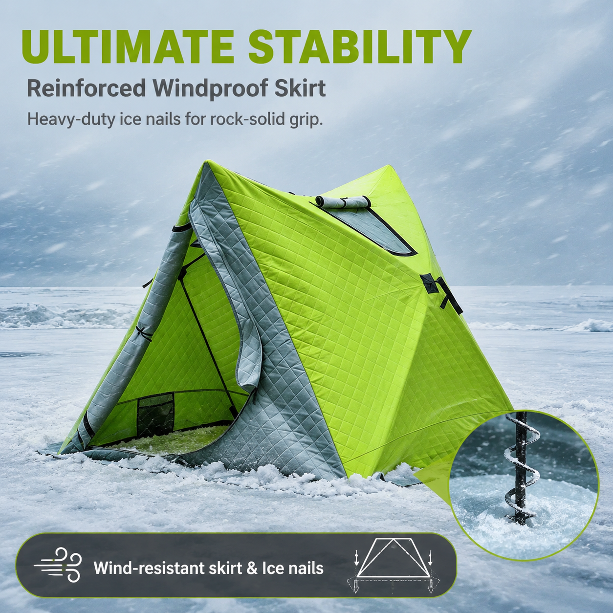 Winter Ice Fishing Tent Windproof Snow House Shelter Camping