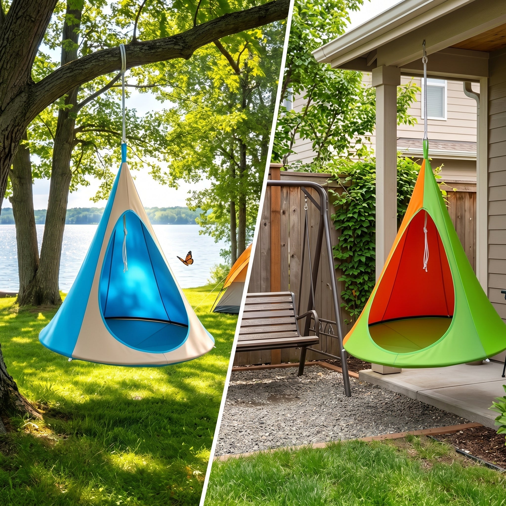 Hanging Cocoon Chair – Cozy Outdoor Tree Tent for Relaxing, Reading & Camping