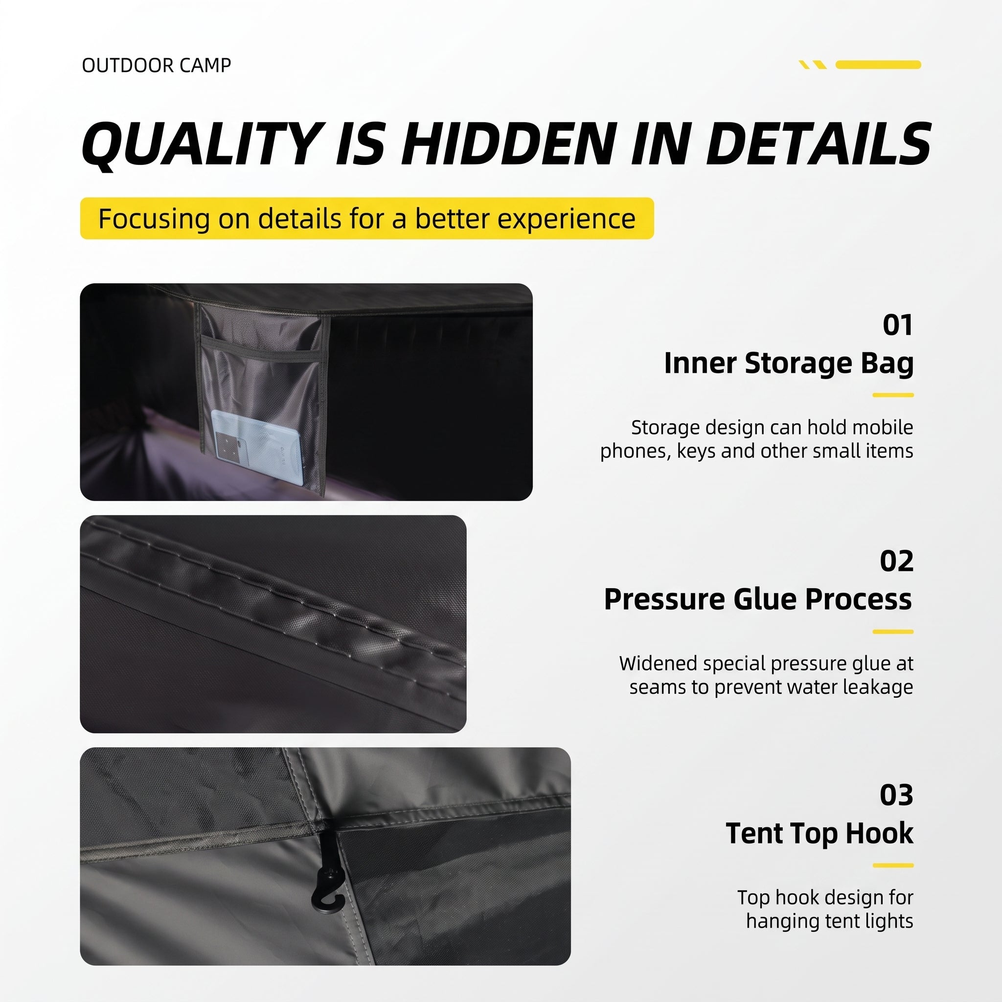 Automatic Quick-opening Camping Tent Black Vinyl Double-layer For Multi-person Portable Rainproof Sunshade -C18