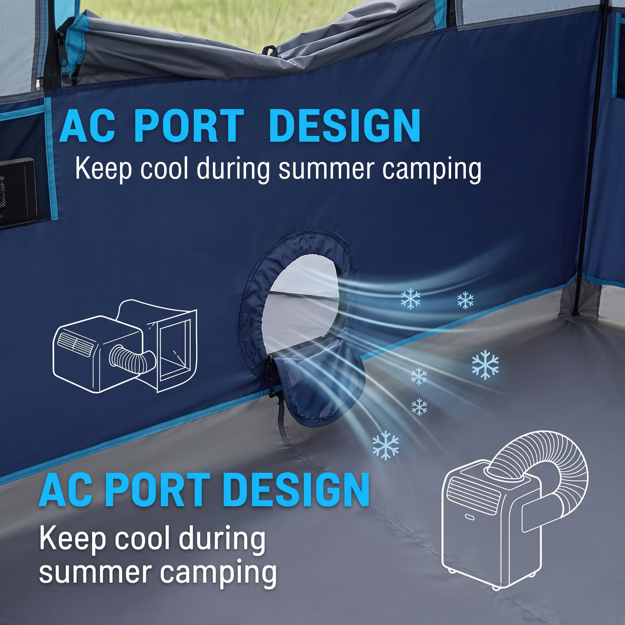 SUV CampingTent with Screened Porch and Awning Windproof and Rainproof Portable