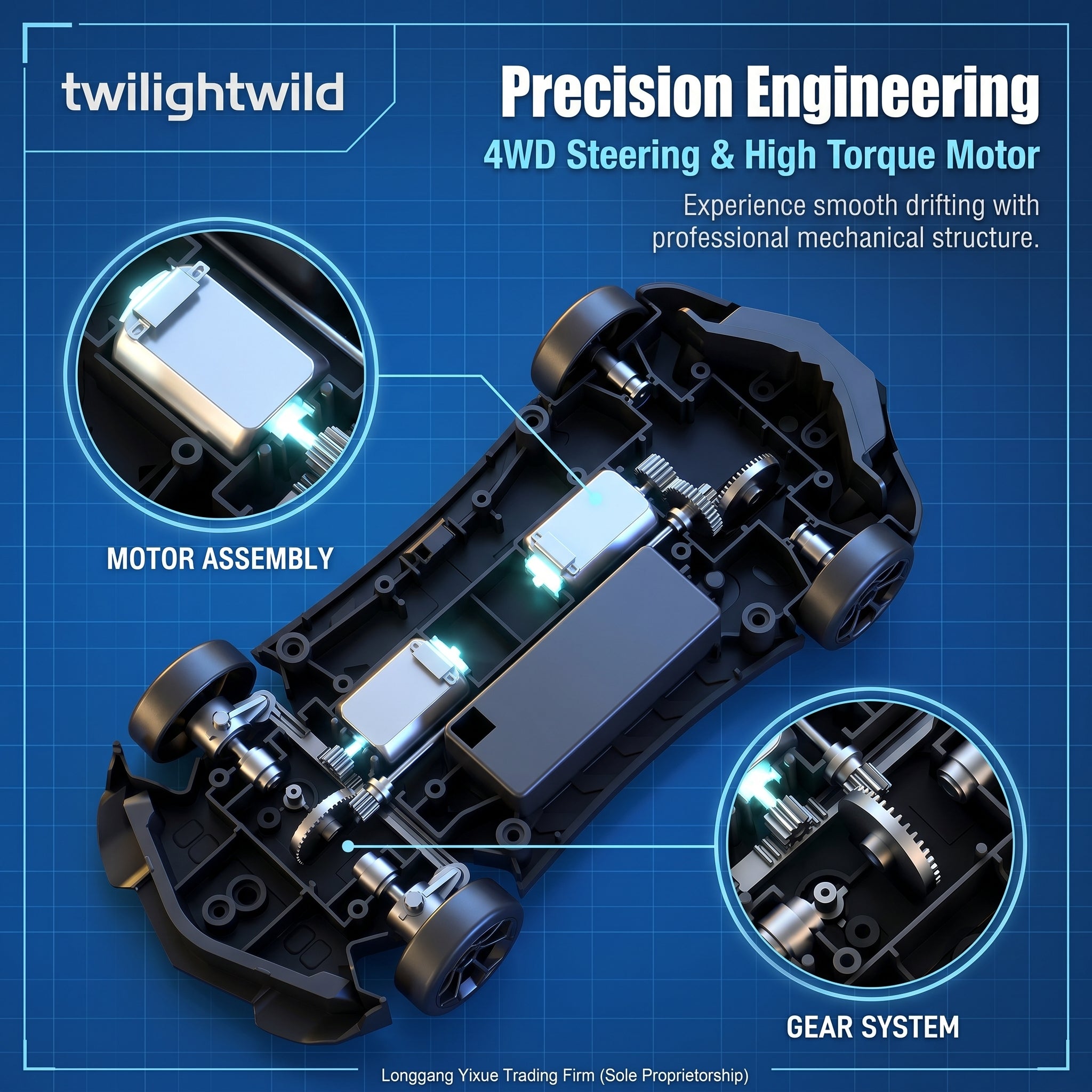 RC Remote-controlled Variable Speed High-speed Four-wheel Drive Drift Racing Car