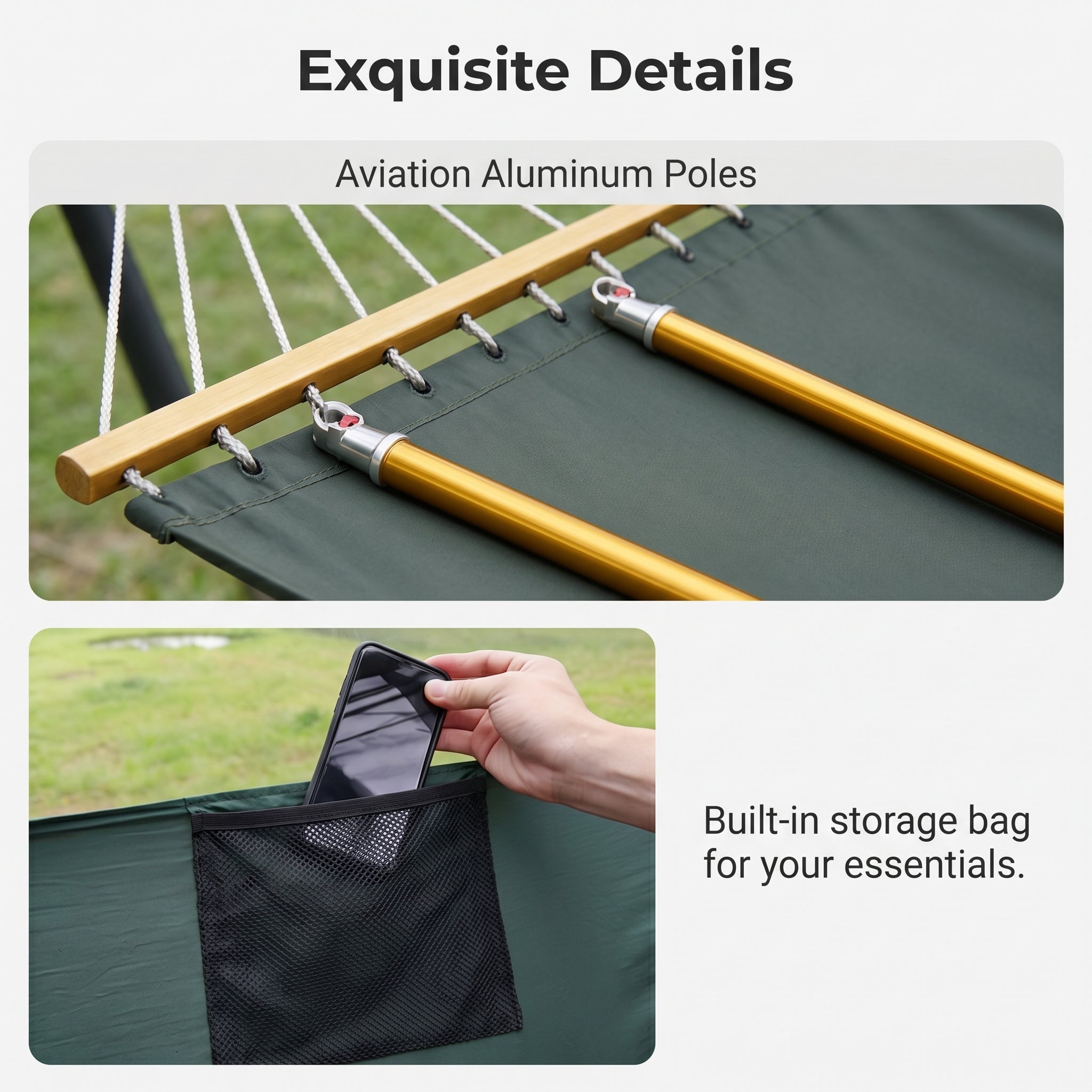 Large Family Camping Hammock with Divided Sleeping Spaces and Shared Mosquito Net