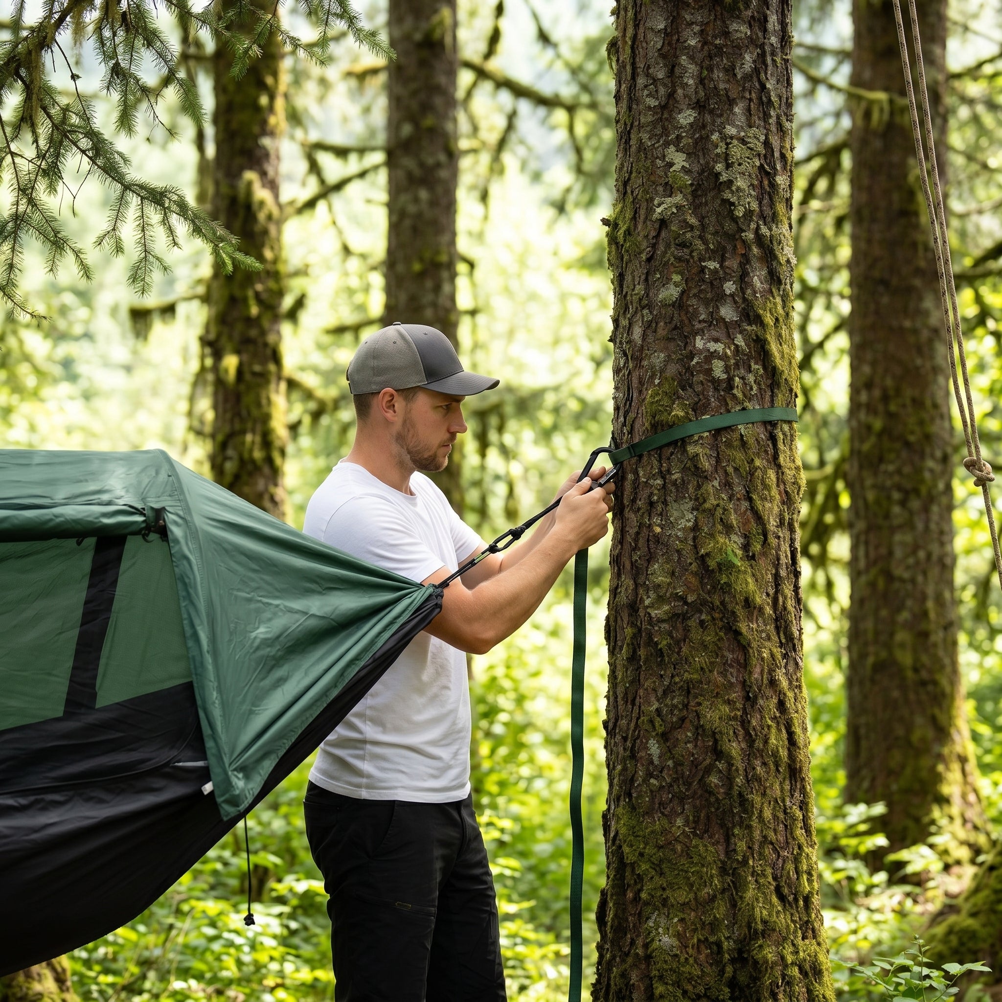 Ultralight Camping Hammock with Integrated Mosquito Net