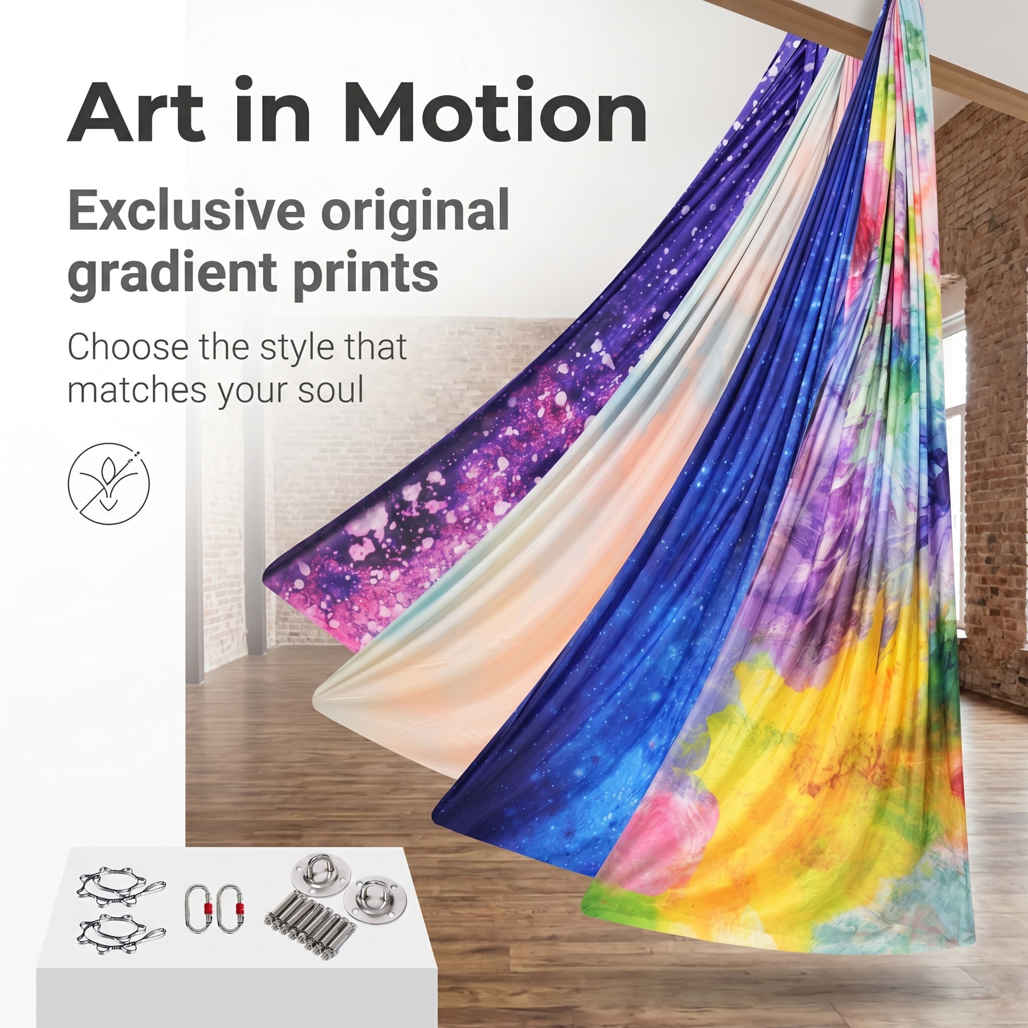 5m Colorful Gradient Print Elastic Durable Aerial Yoga Hammock