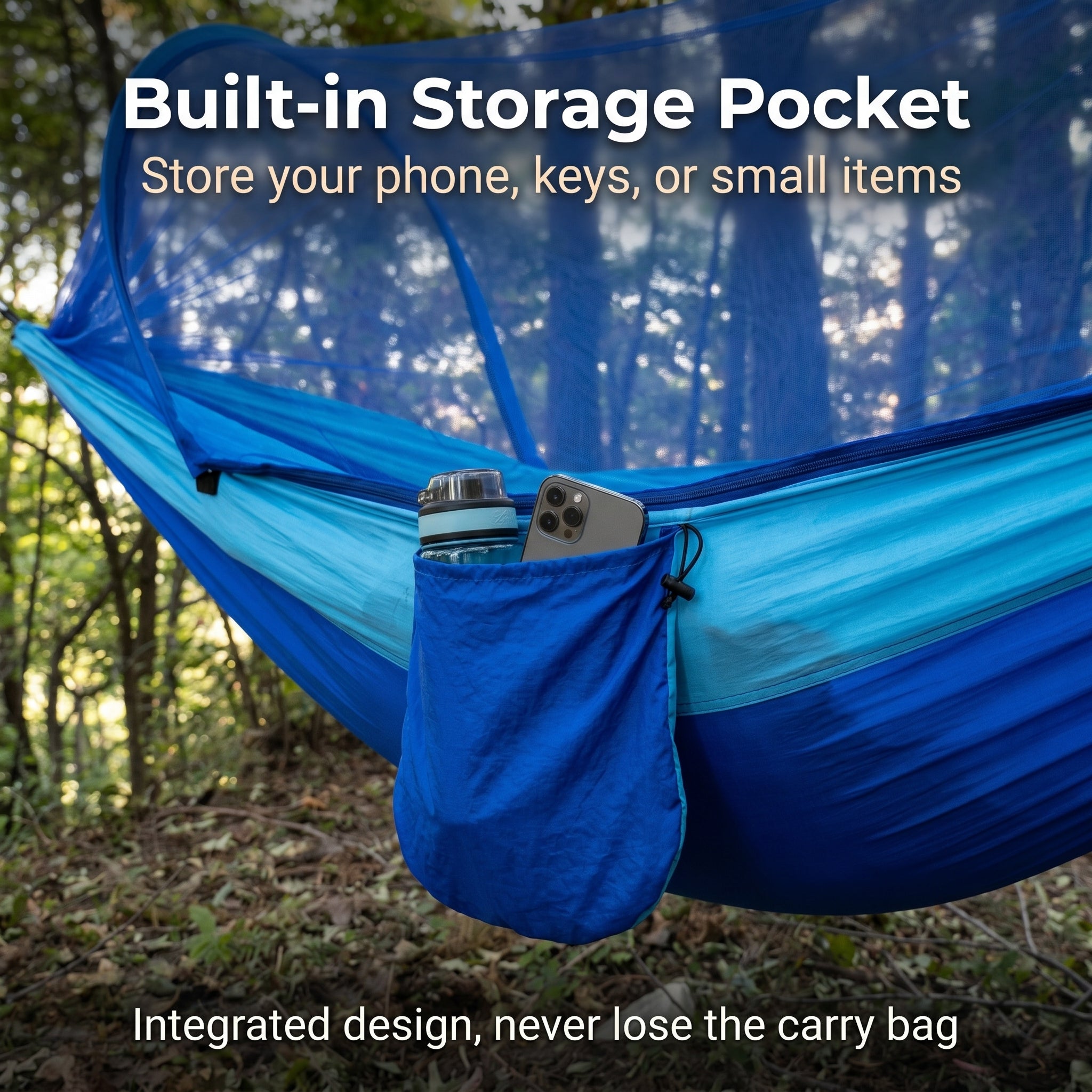 Auto-Open Parachute Hammock with Poles & Mosquito Net – Portable Camping Gear