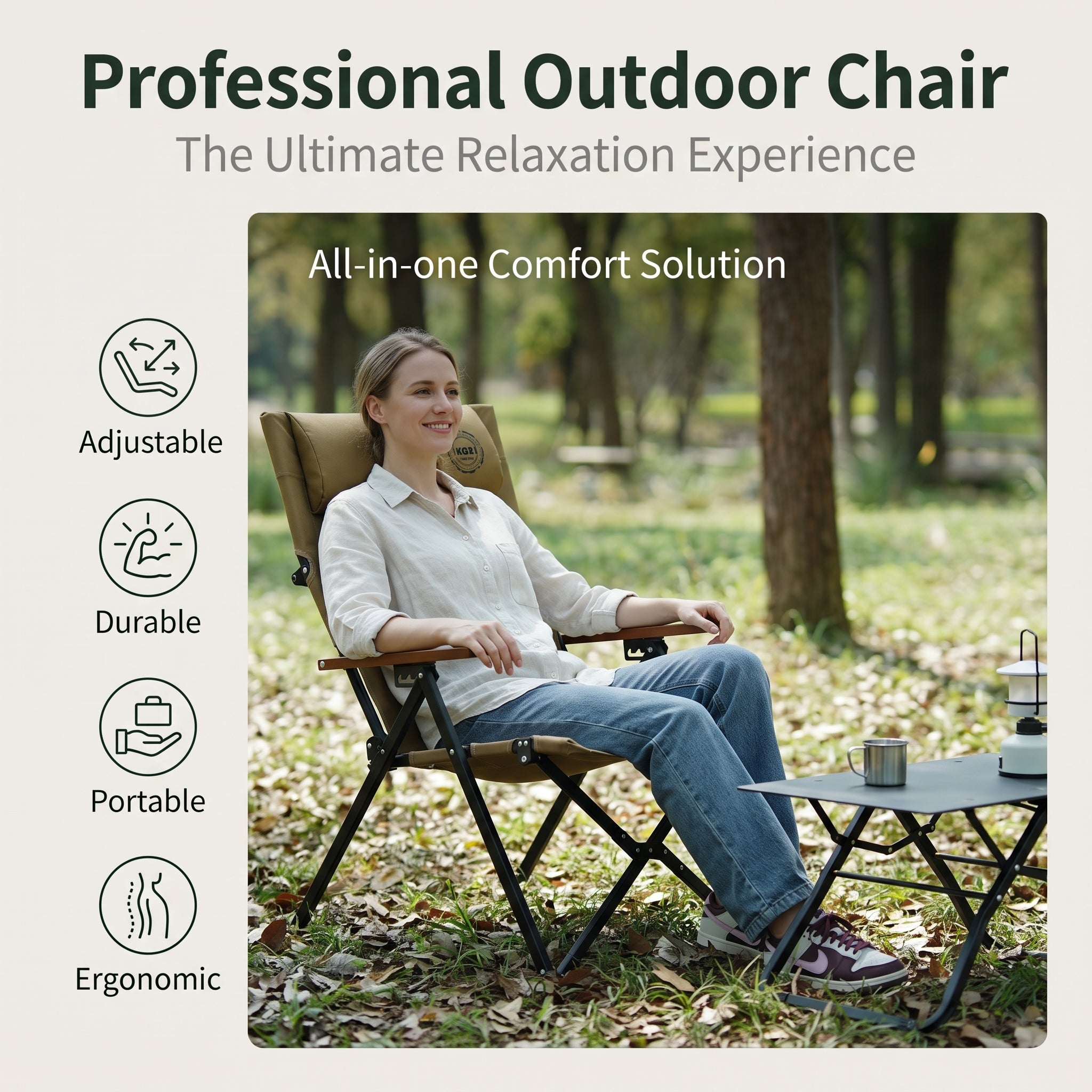 Portable adjustable outdoor leisure folding chair