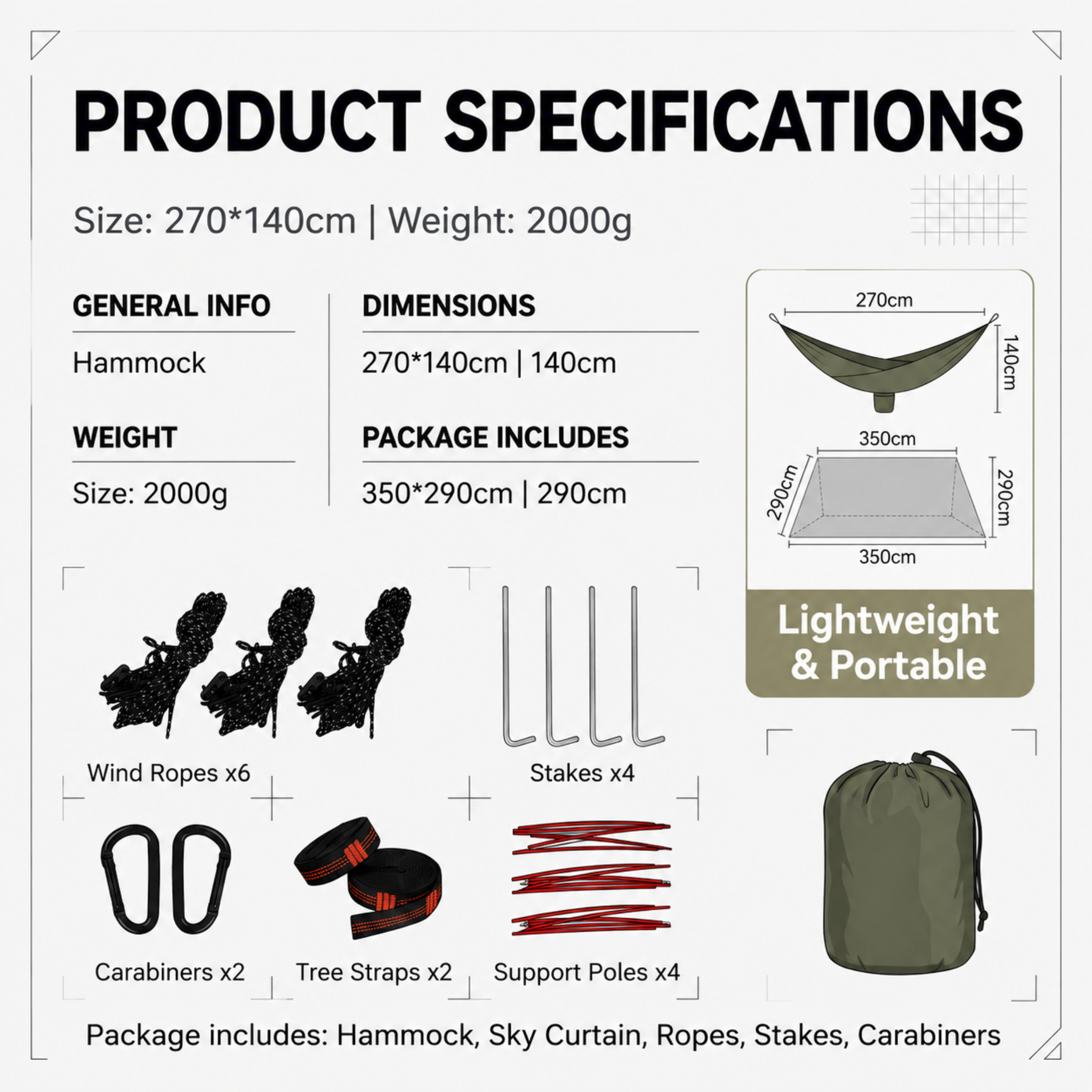 Outdoor Hammock Tent Set – Canopy, Mosquito Net, Waterproof, Sunshade, and Swing