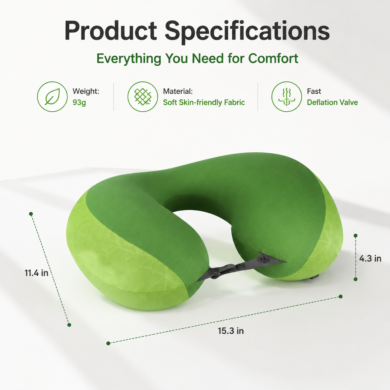 Comfortable Inflatable Travel Neck Pillow for Airplanes Trains Cars