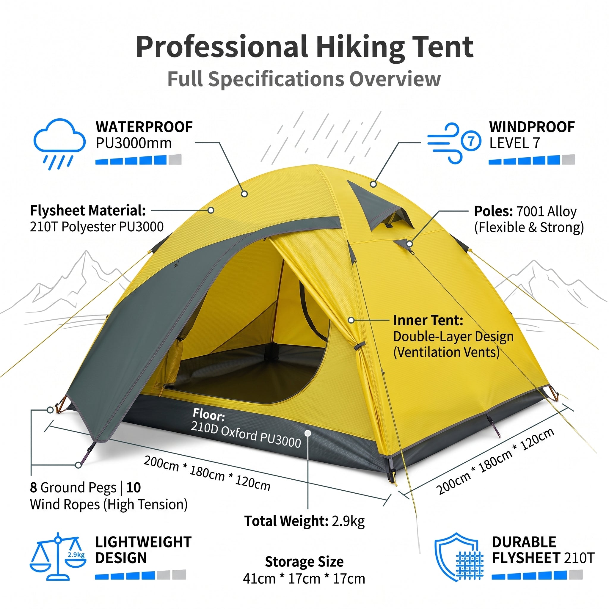 Lightweight Rainproof Outdoor Camping Tent