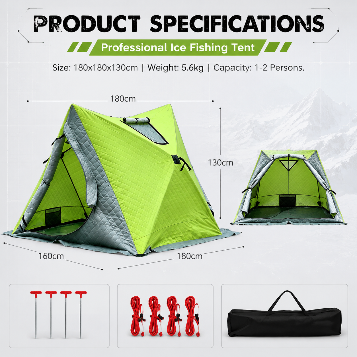 Winter Ice Fishing Tent Windproof Snow House Shelter Camping
