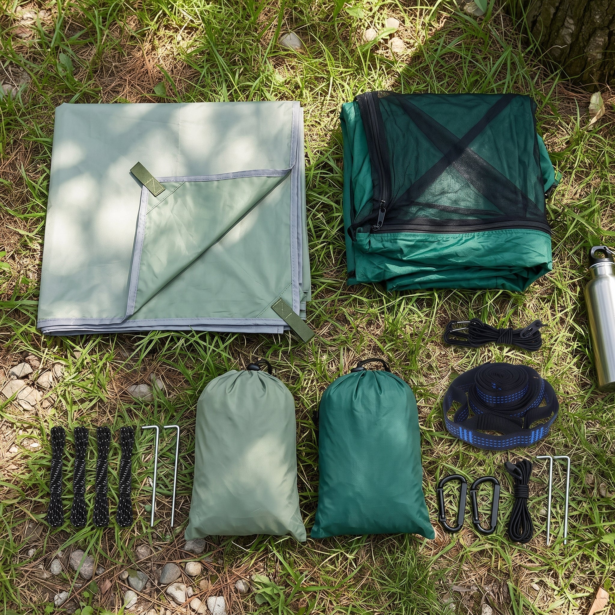 Ultralight Camping Hammock Tent with Mosquito Net & Rain Fly