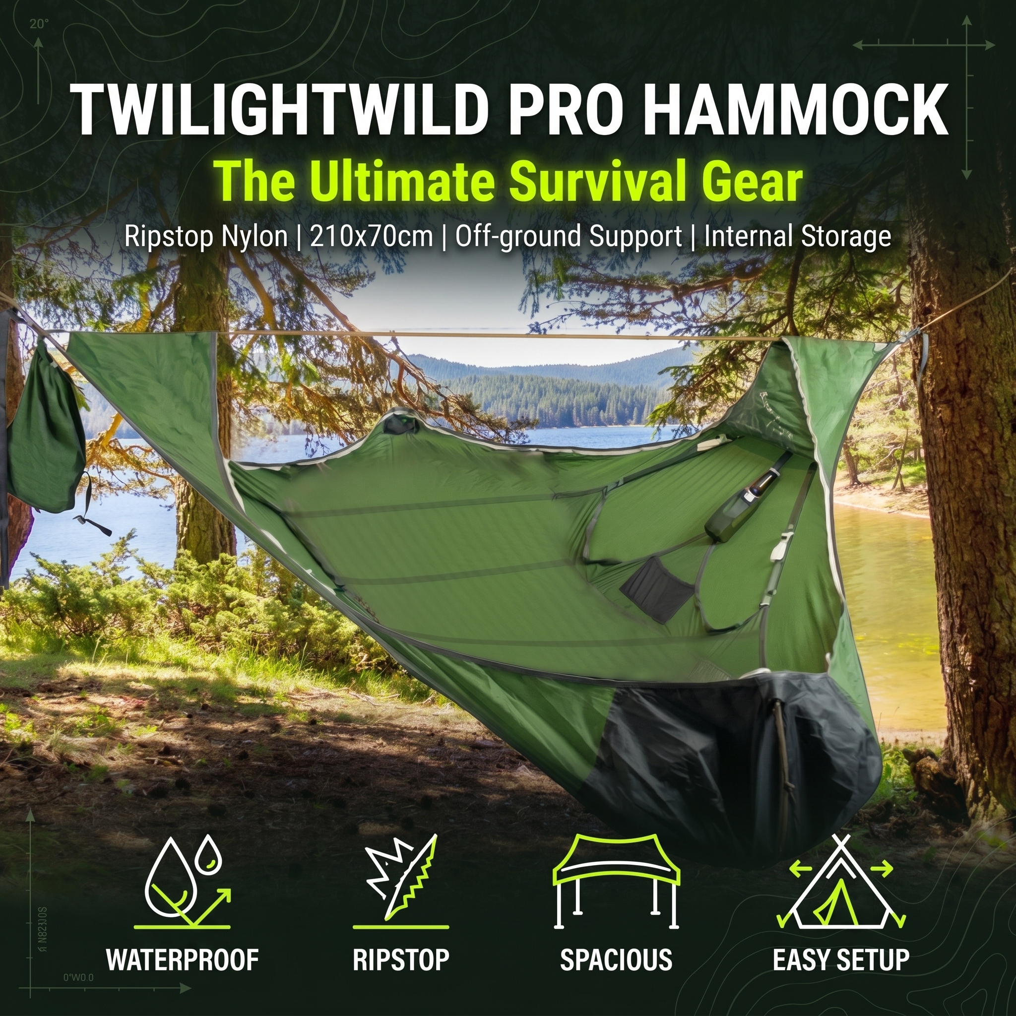 Newly Designed Portable Strength Hammock Tent Camping Waterproof Tree Hammock