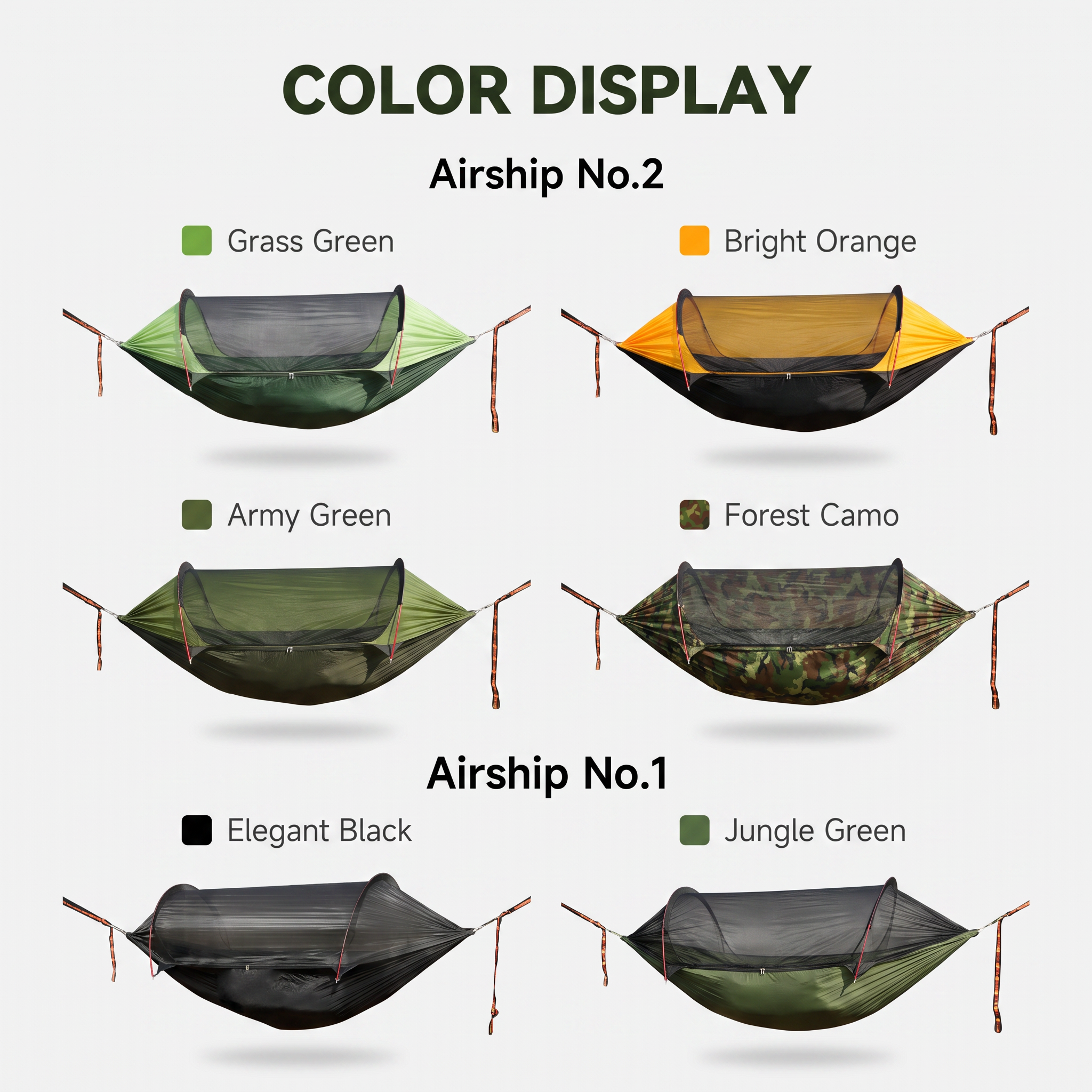 Three-in-One Mosquito Proof Camping Hammock