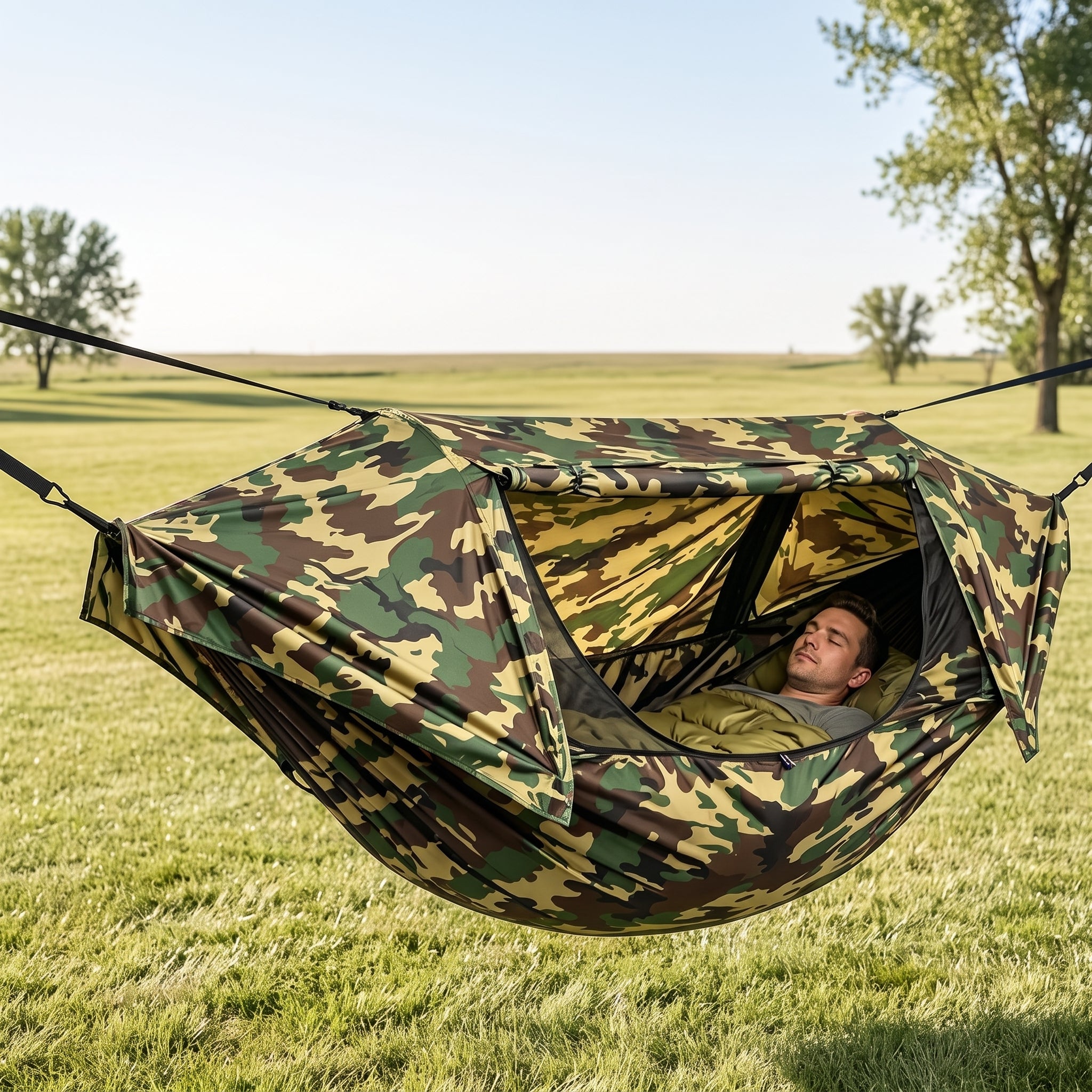 All-in-One Camping Hammock Tent with Rainfly & Mosquito Net