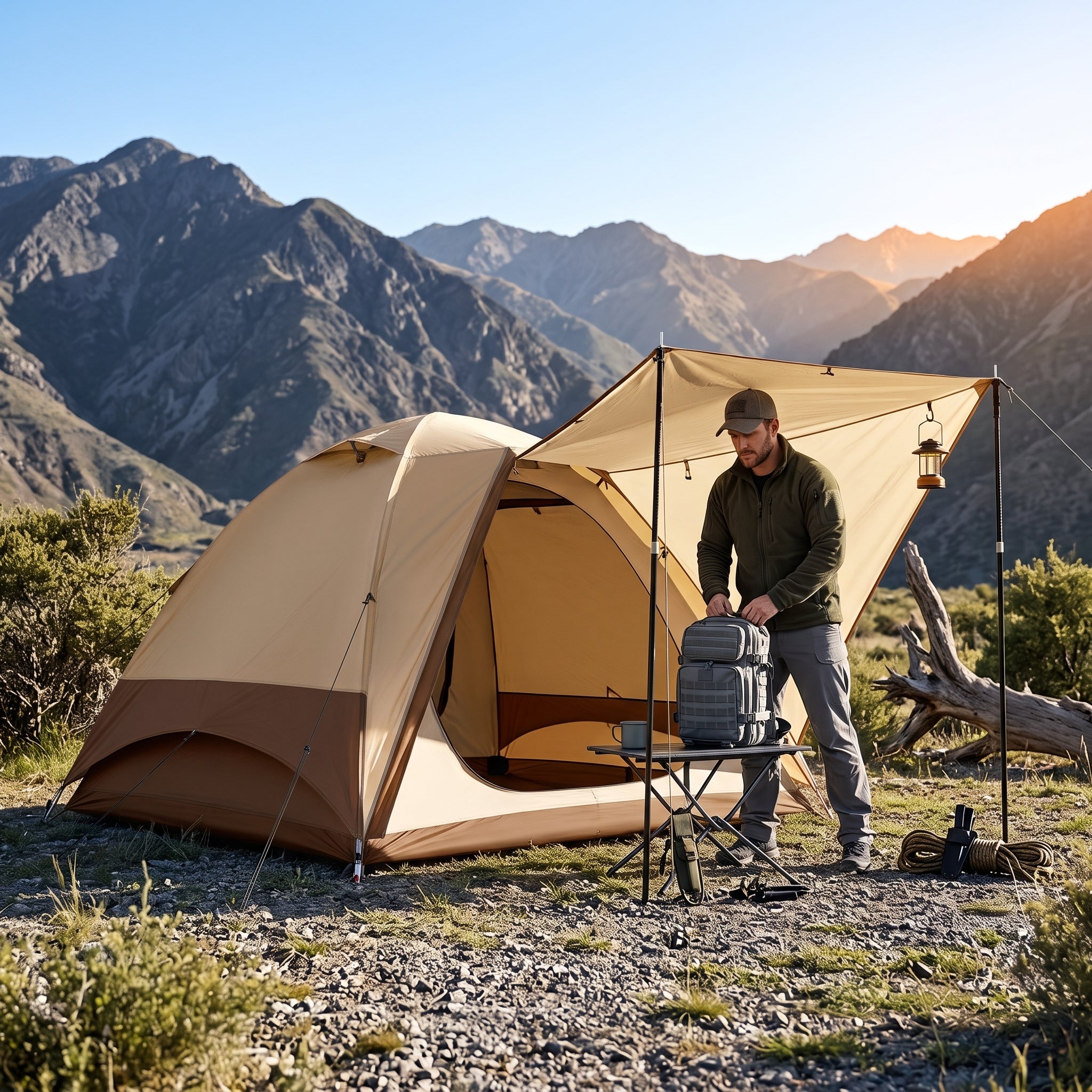 Professional Rainproof & Windproof Camping Tent with 7-Series Aviation Aluminum Poles for Outdoor Hiking