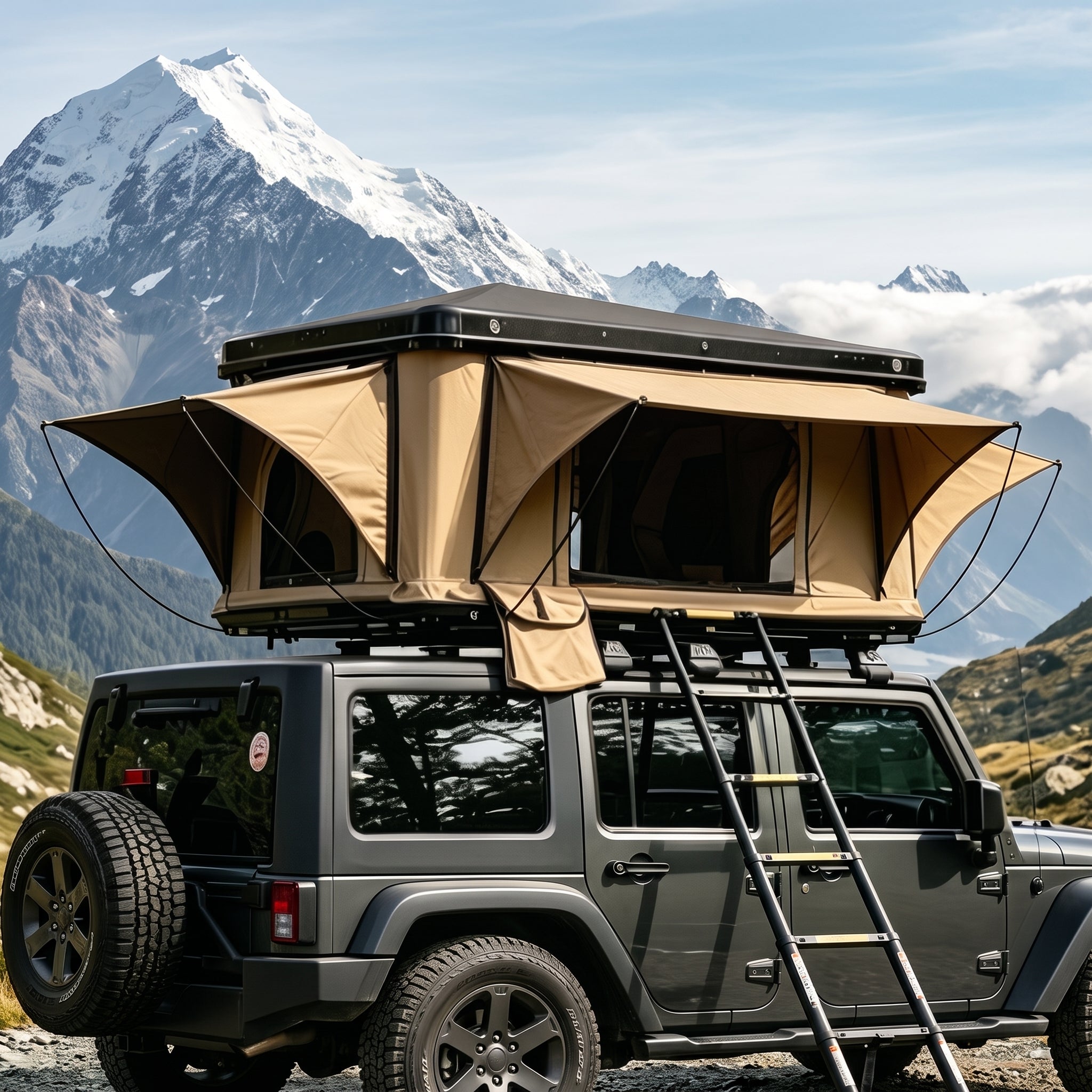 Quick Open Hardshell Roof Top Tent 3 Person Capacity for SUV Truck Jeep