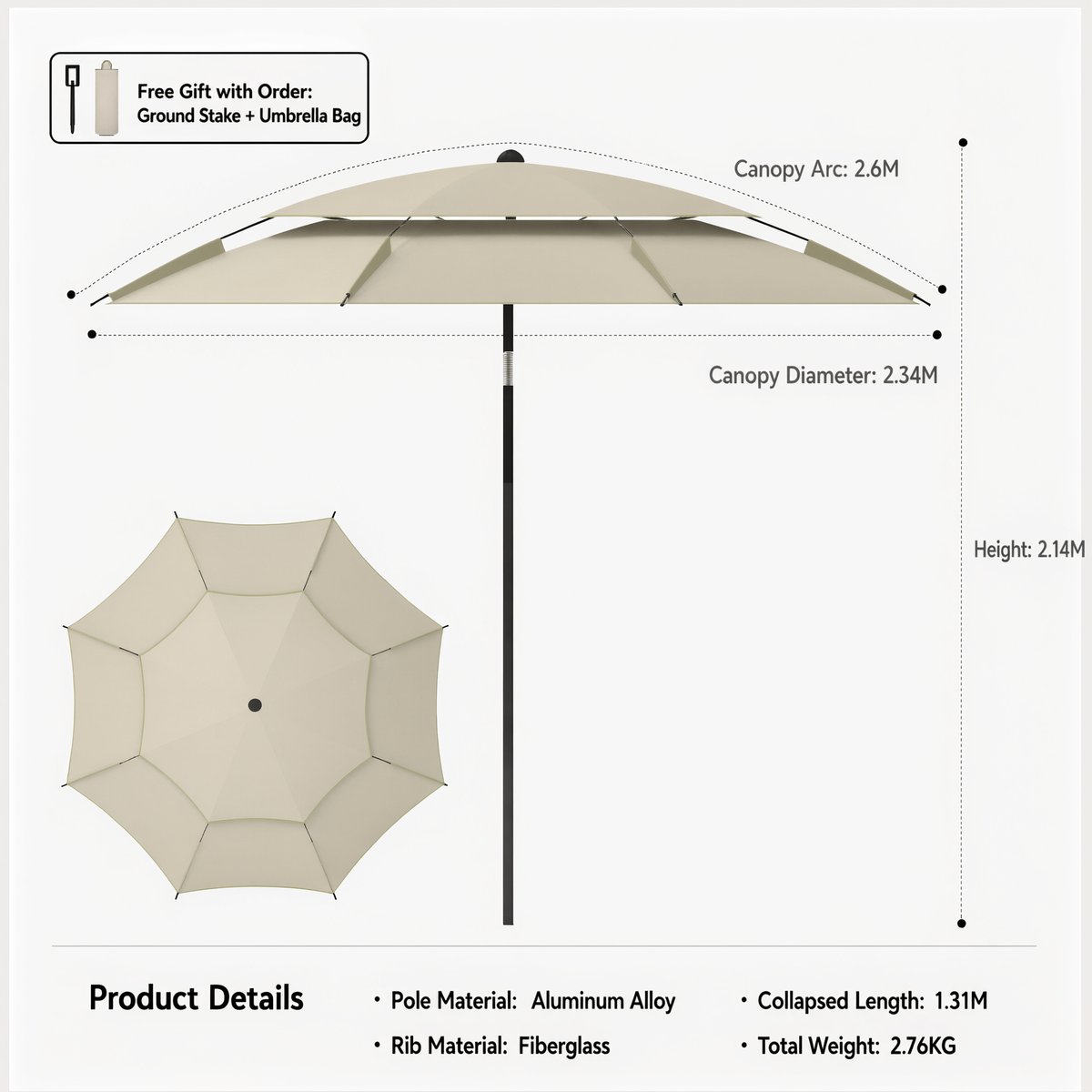 Blackout Dome Camping Umbrella Quick Setup Sun Rain Canopy Shelter