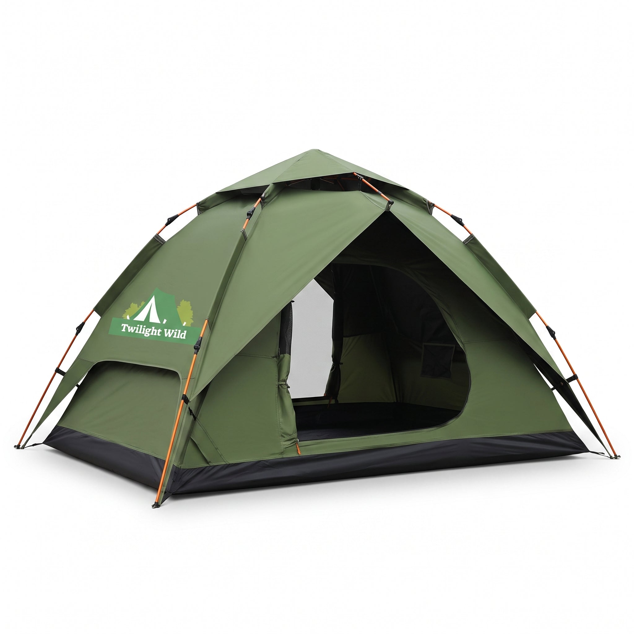 Automatic Quick-opening Camping Tent Black Vinyl Double-layer For Multi-person Portable Rainproof Sunshade -C18