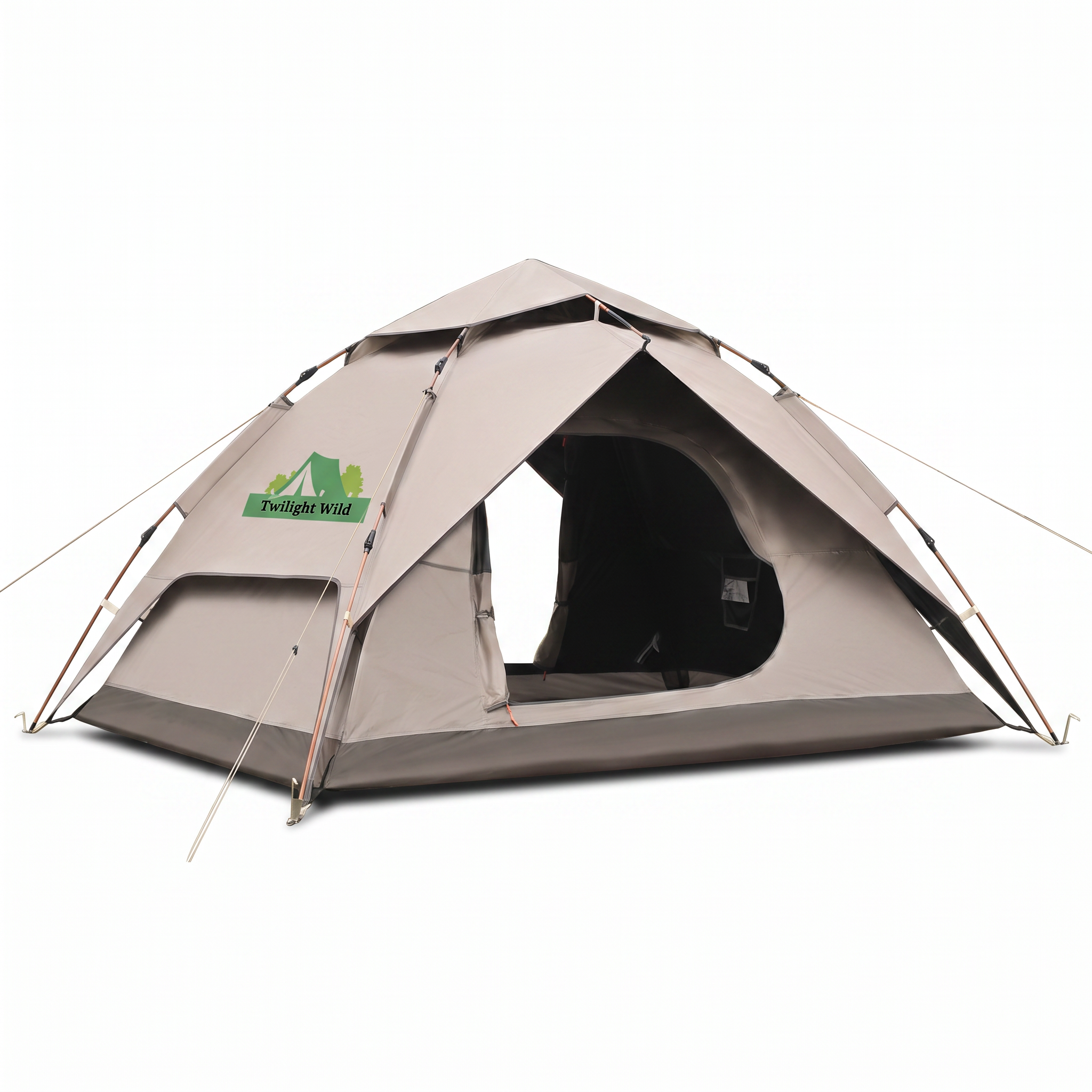 Automatic Quick-opening Camping Tent Black Vinyl Double-layer For Multi-person Portable Rainproof Sunshade -C18