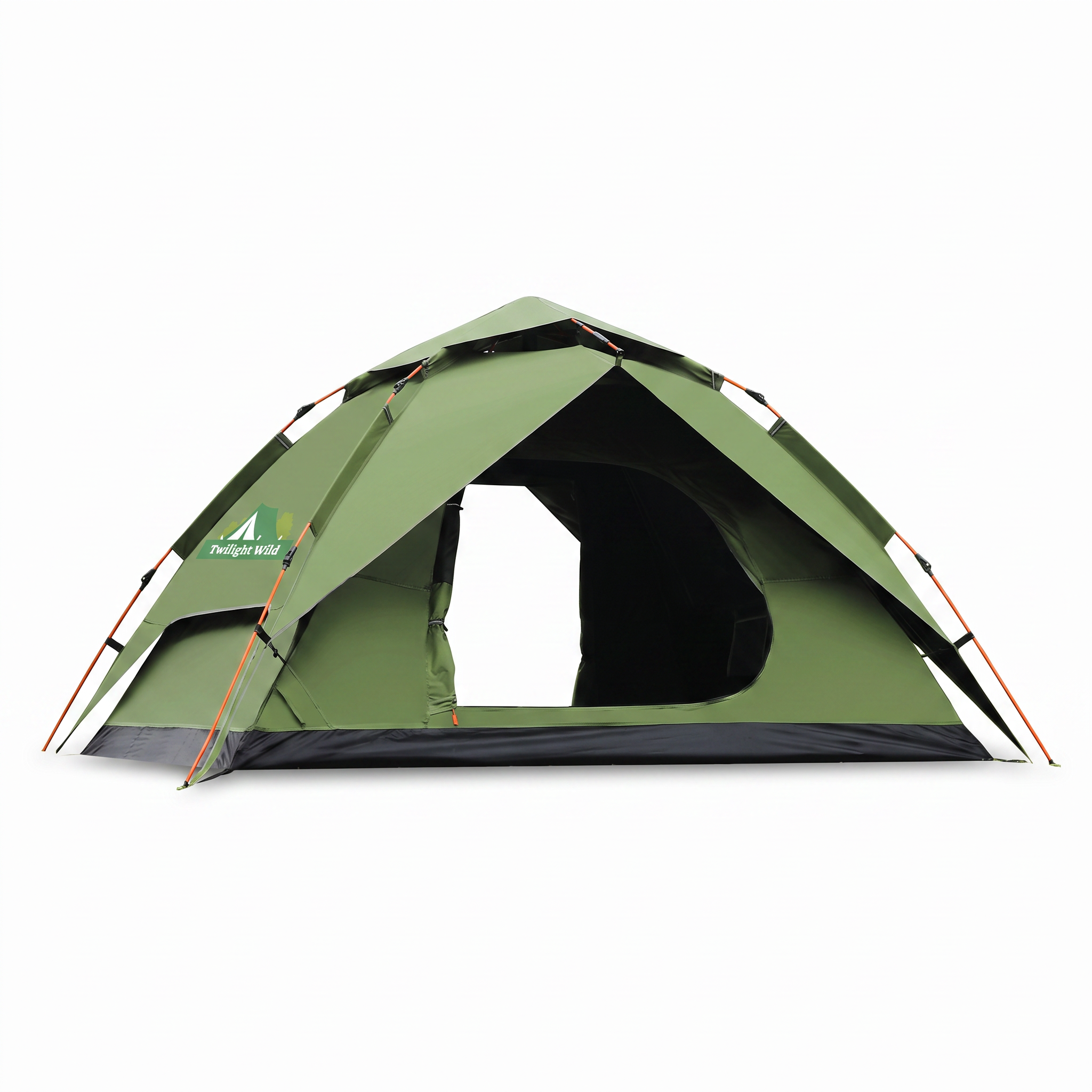 Automatic Quick-opening Camping Tent Black Vinyl Double-layer For Multi-person Portable Rainproof Sunshade -C18