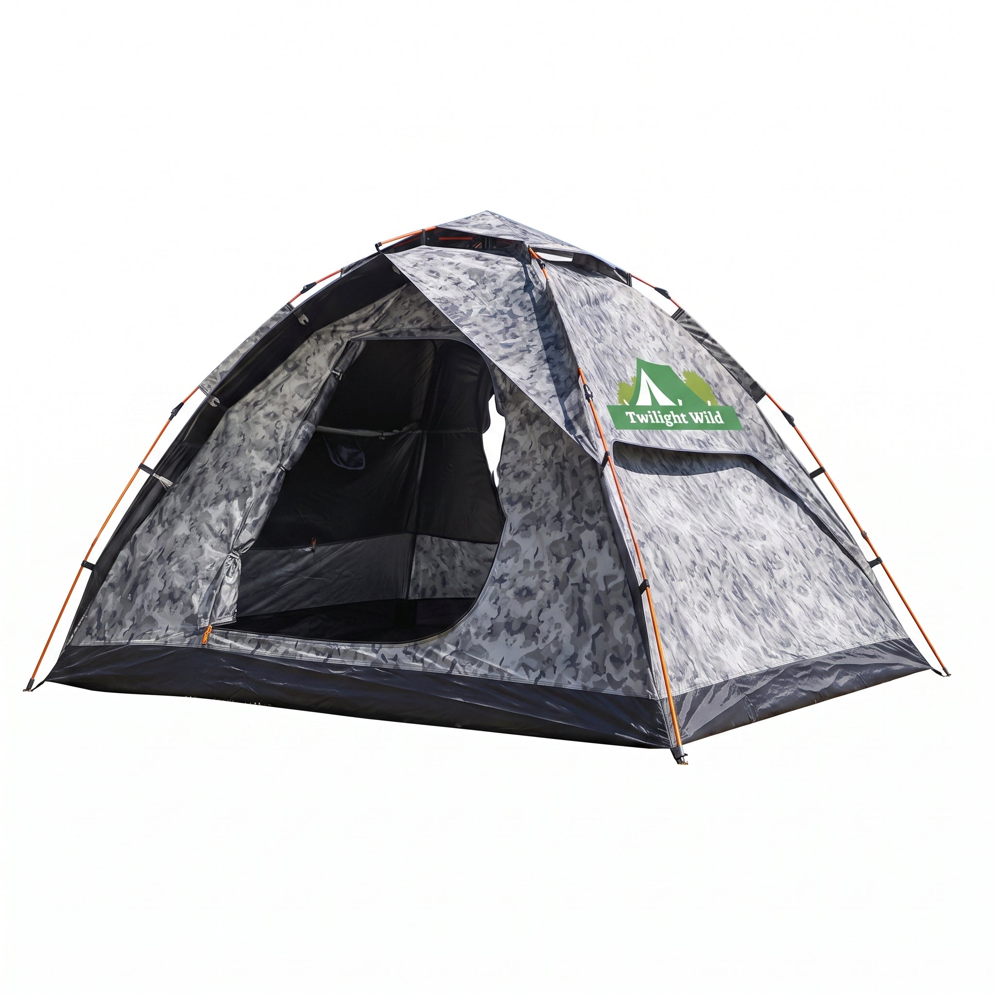 Automatic Quick-opening Camping Tent Black Vinyl Double-layer For Multi-person Portable Rainproof Sunshade -C18