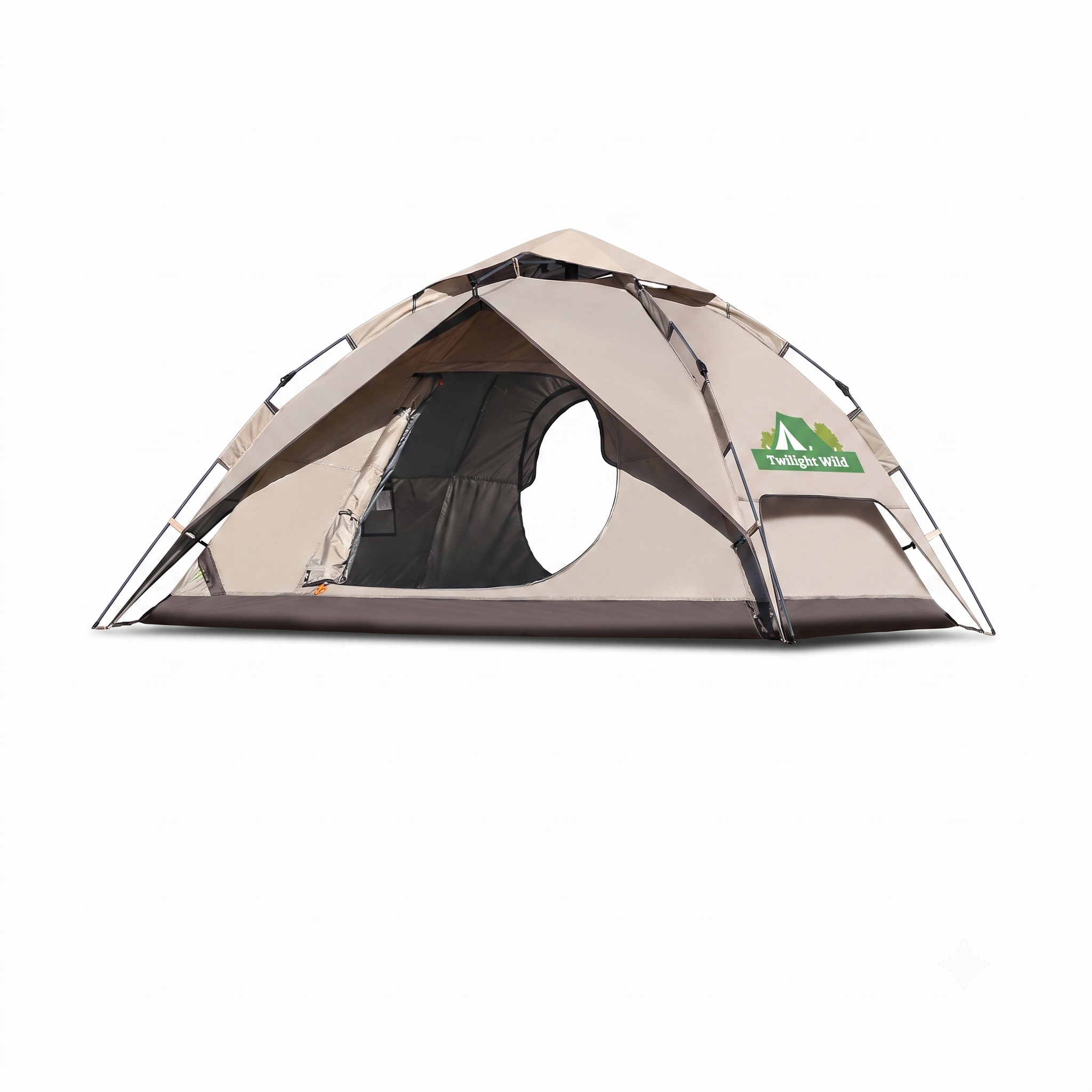 Automatic Quick-opening Camping Tent Black Vinyl Double-layer For Multi-person Portable Rainproof Sunshade -C18