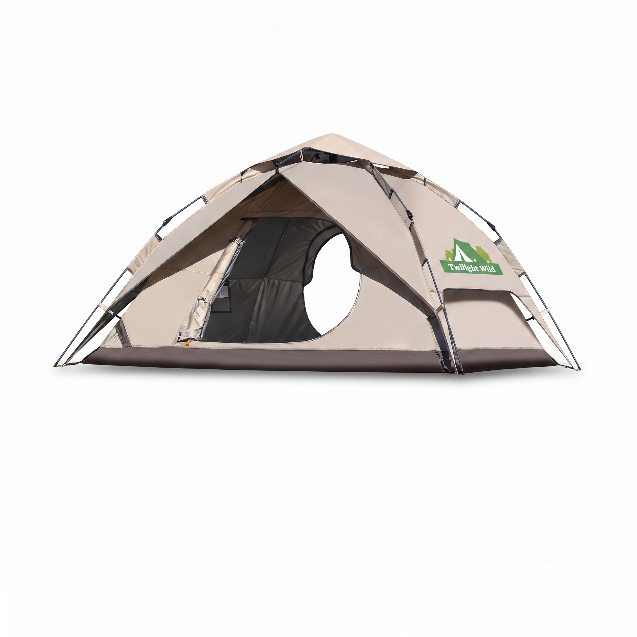Automatic Quick-opening Camping Tent Black Vinyl Double-layer For Multi-person Portable Rainproof Sunshade -C18