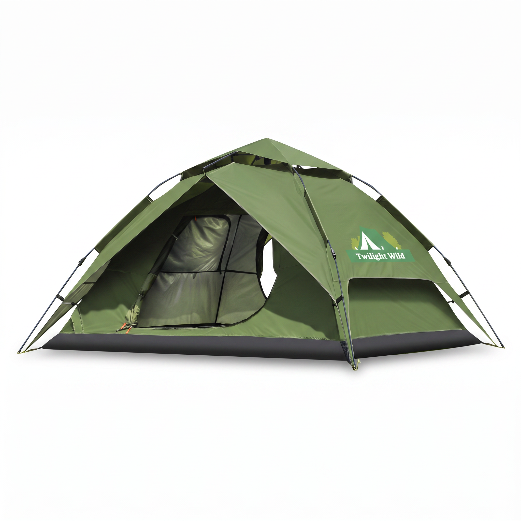 Automatic Quick-opening Camping Tent Black Vinyl Double-layer For Multi-person Portable Rainproof Sunshade -C18