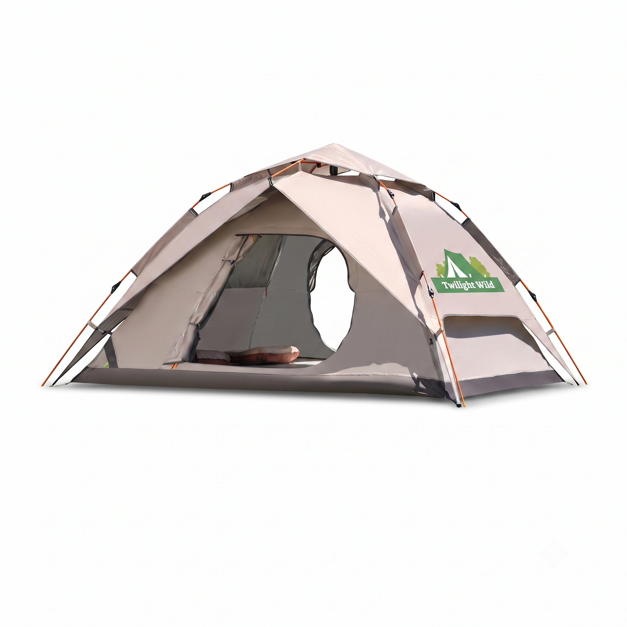 Automatic Quick-opening Camping Tent Black Vinyl Double-layer For Multi-person Portable Rainproof Sunshade -C18