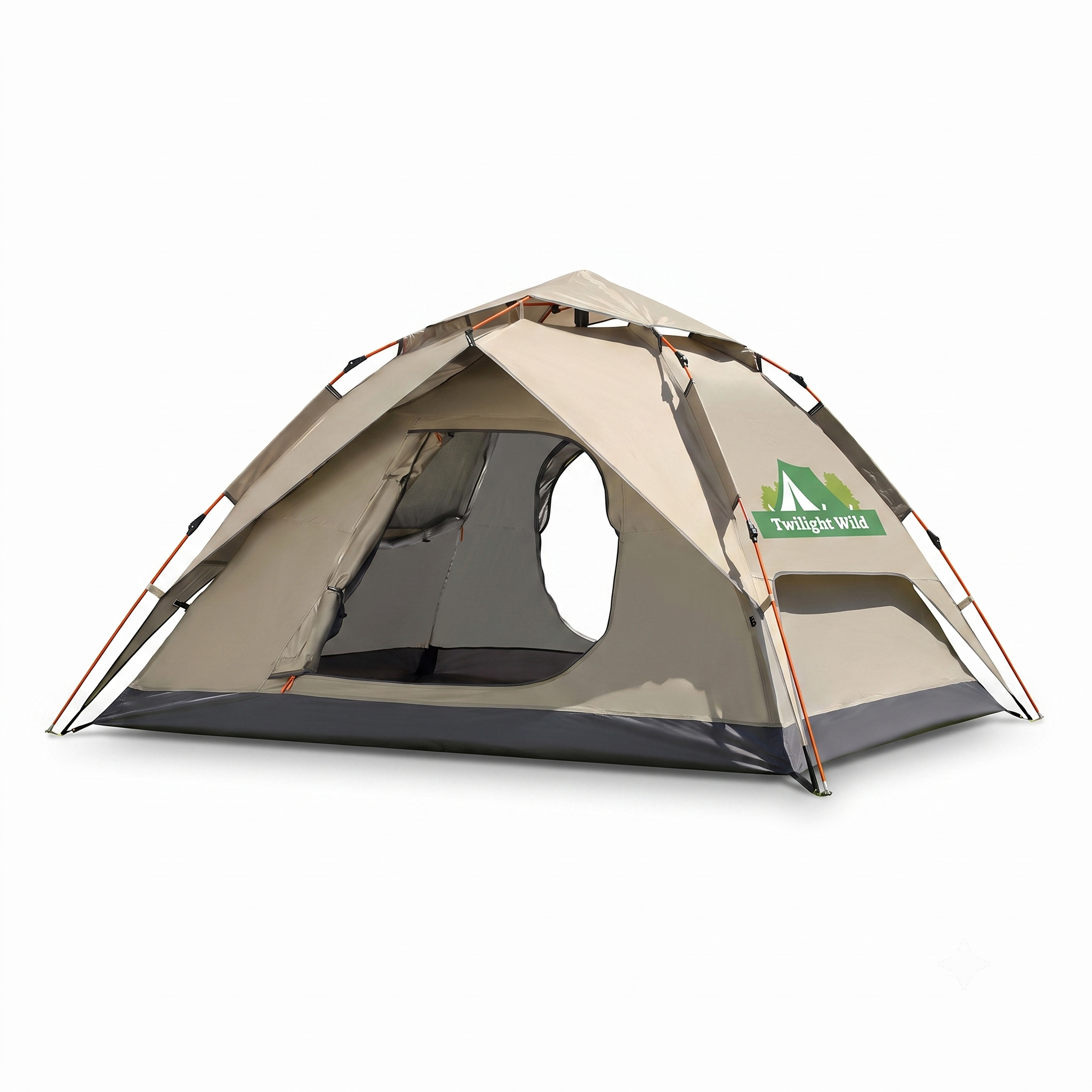 Automatic Quick-opening Camping Tent Black Vinyl Double-layer For Multi-person Portable Rainproof Sunshade -C18