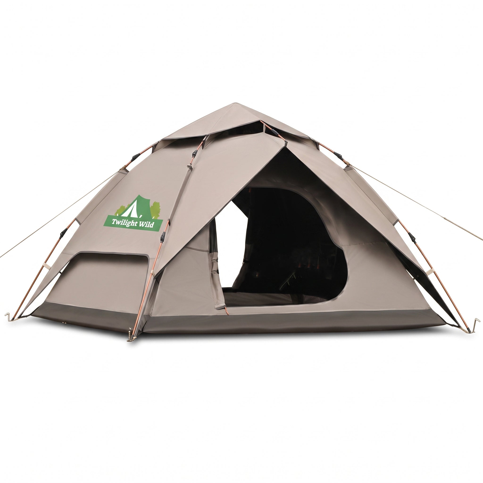 Automatic Quick-opening Camping Tent Black Vinyl Double-layer For Multi-person Portable Rainproof Sunshade -C18