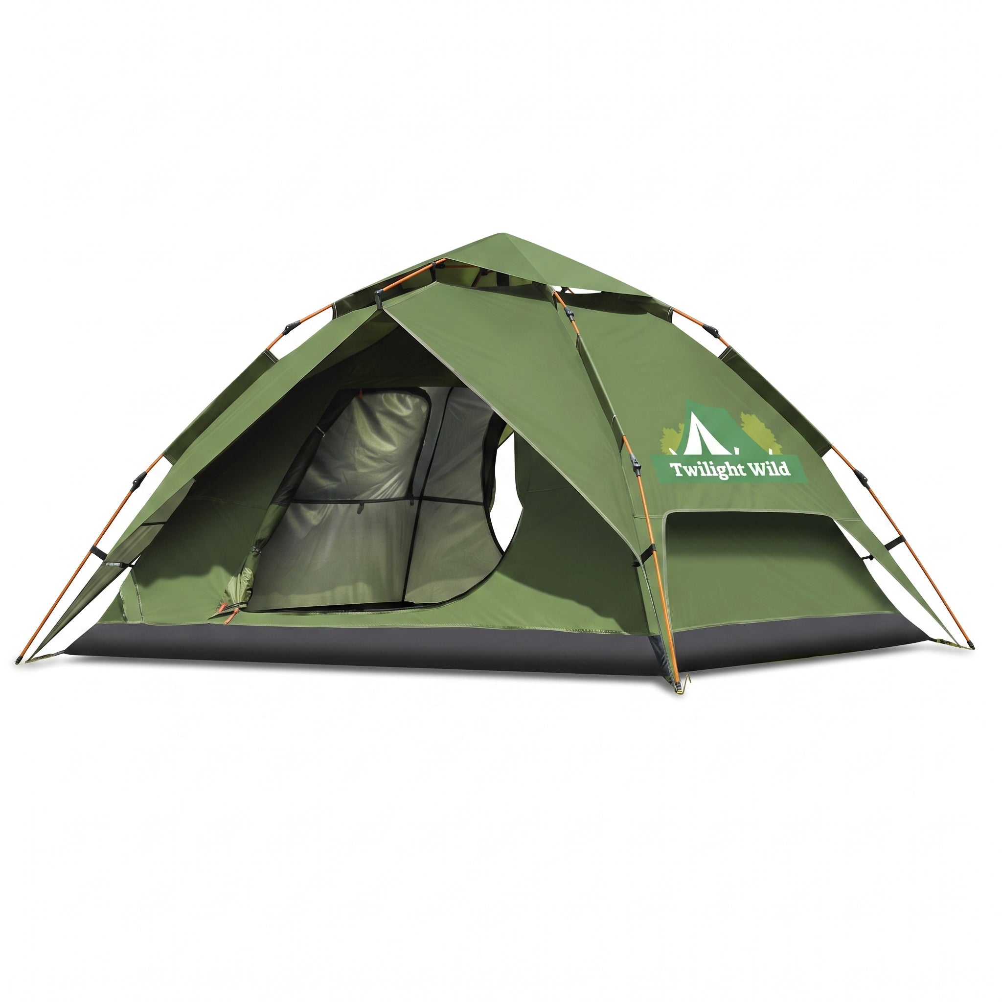 Automatic Quick-opening Camping Tent Black Vinyl Double-layer For Multi-person Portable Rainproof Sunshade -C18