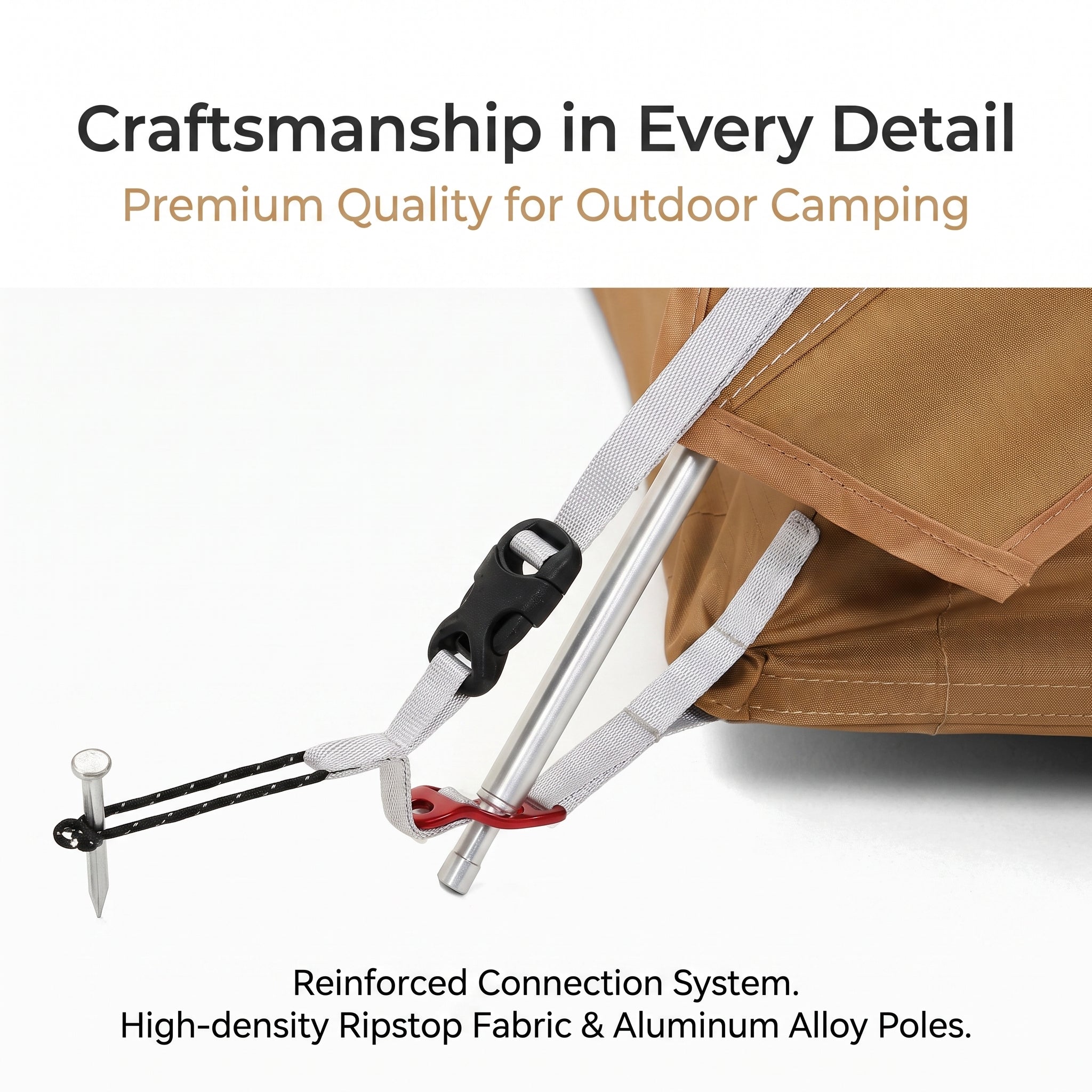 Professional Rainproof & Windproof Camping Tent with 7-Series Aviation Aluminum Poles for Outdoor Hiking