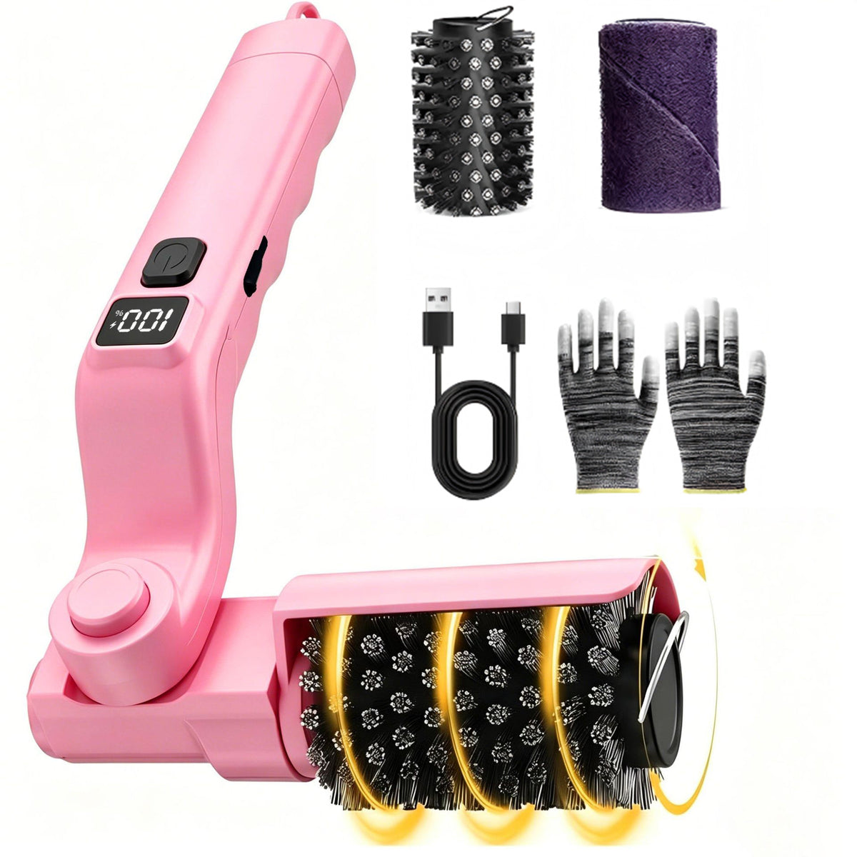 Electric Grill Cleaner 500 RPM Rechargeable BBQ Brush with Power Display - B2