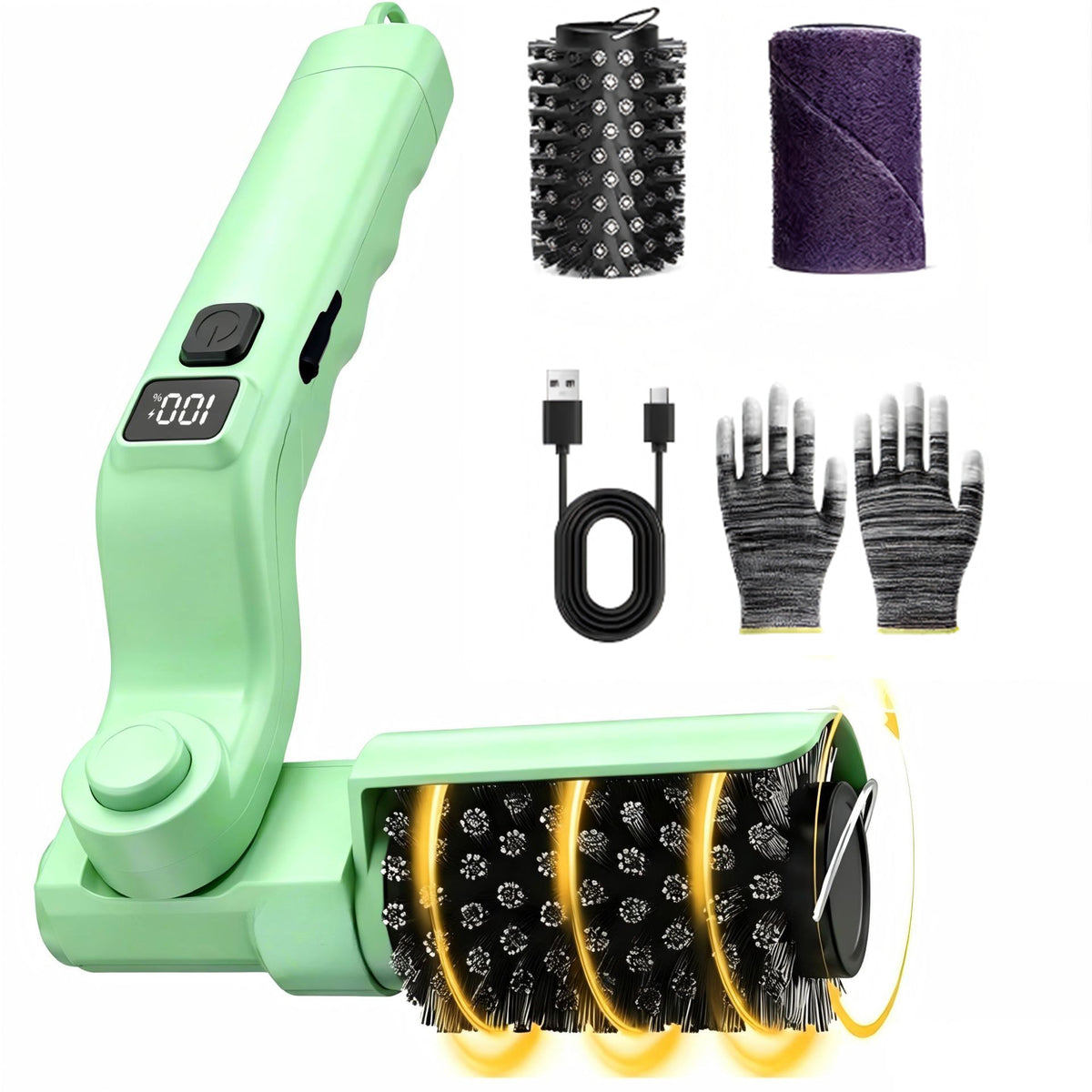 Electric Grill Cleaner 500 RPM Rechargeable BBQ Brush with Power Display - B2