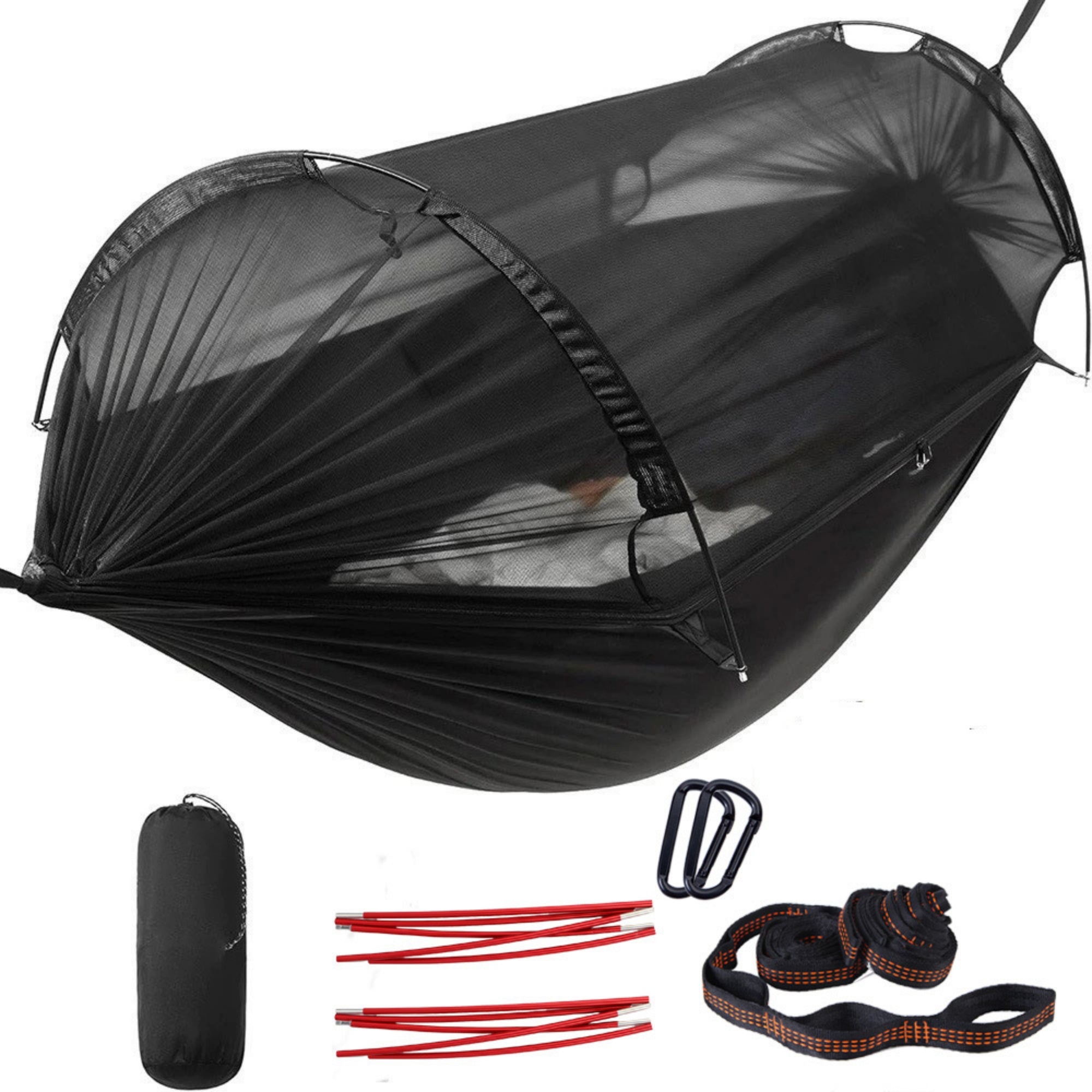2-in-1 Camping Hammock Tent with Mosquito Net & Rainfly