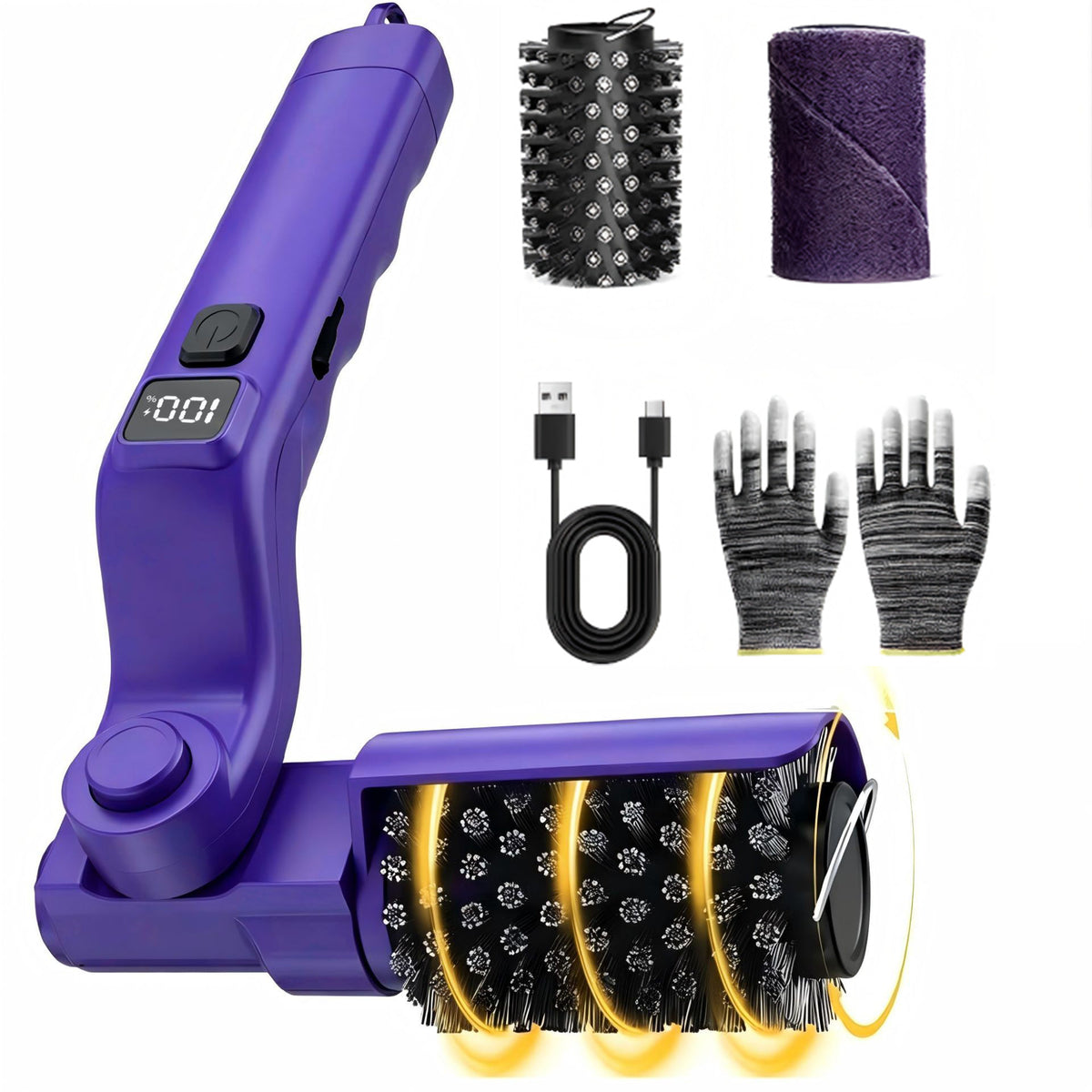 Electric Grill Cleaner 500 RPM Rechargeable BBQ Brush with Power Display - B2