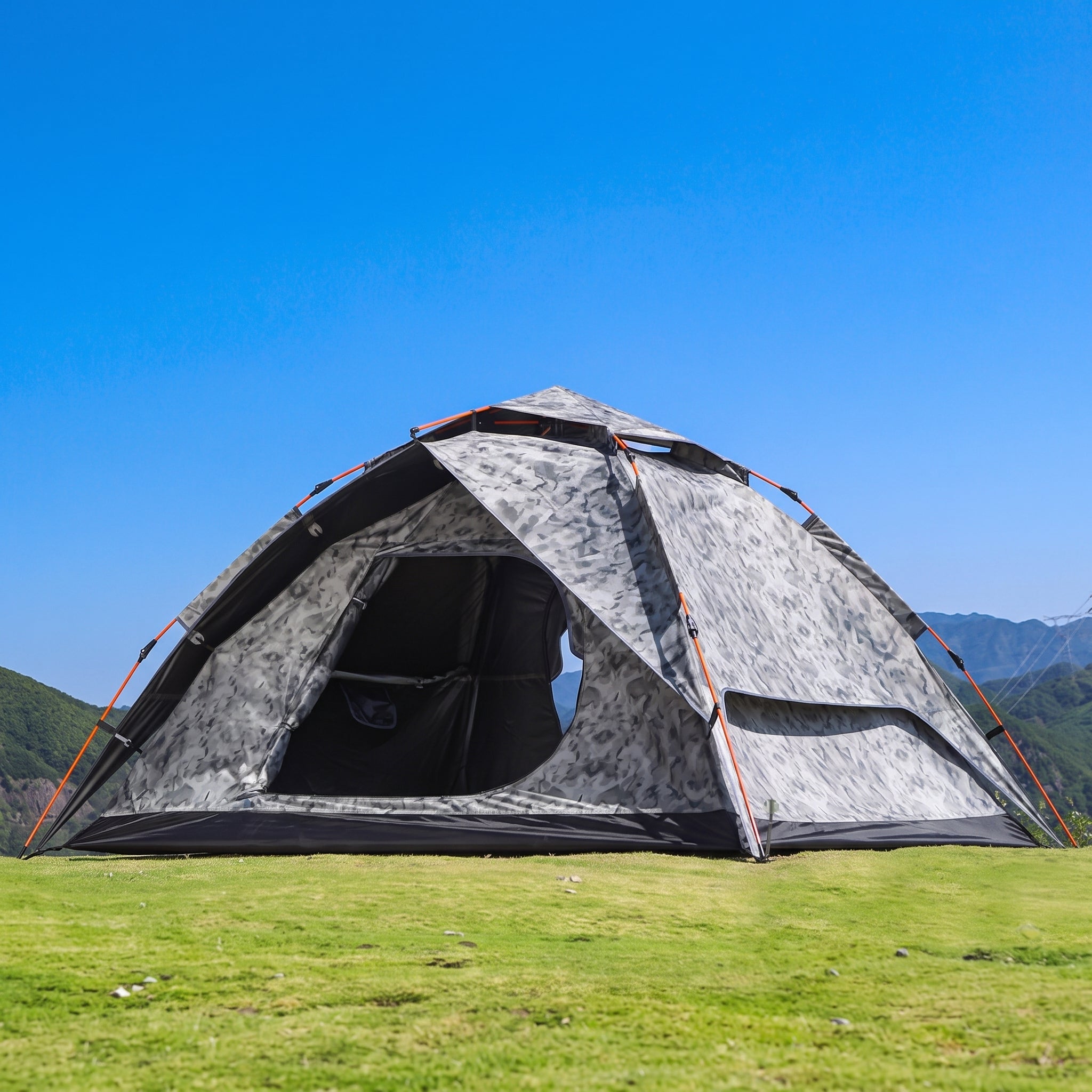 Automatic Hydraulic Camo Camping Tent – Quick Setup Waterproof Dome Tent