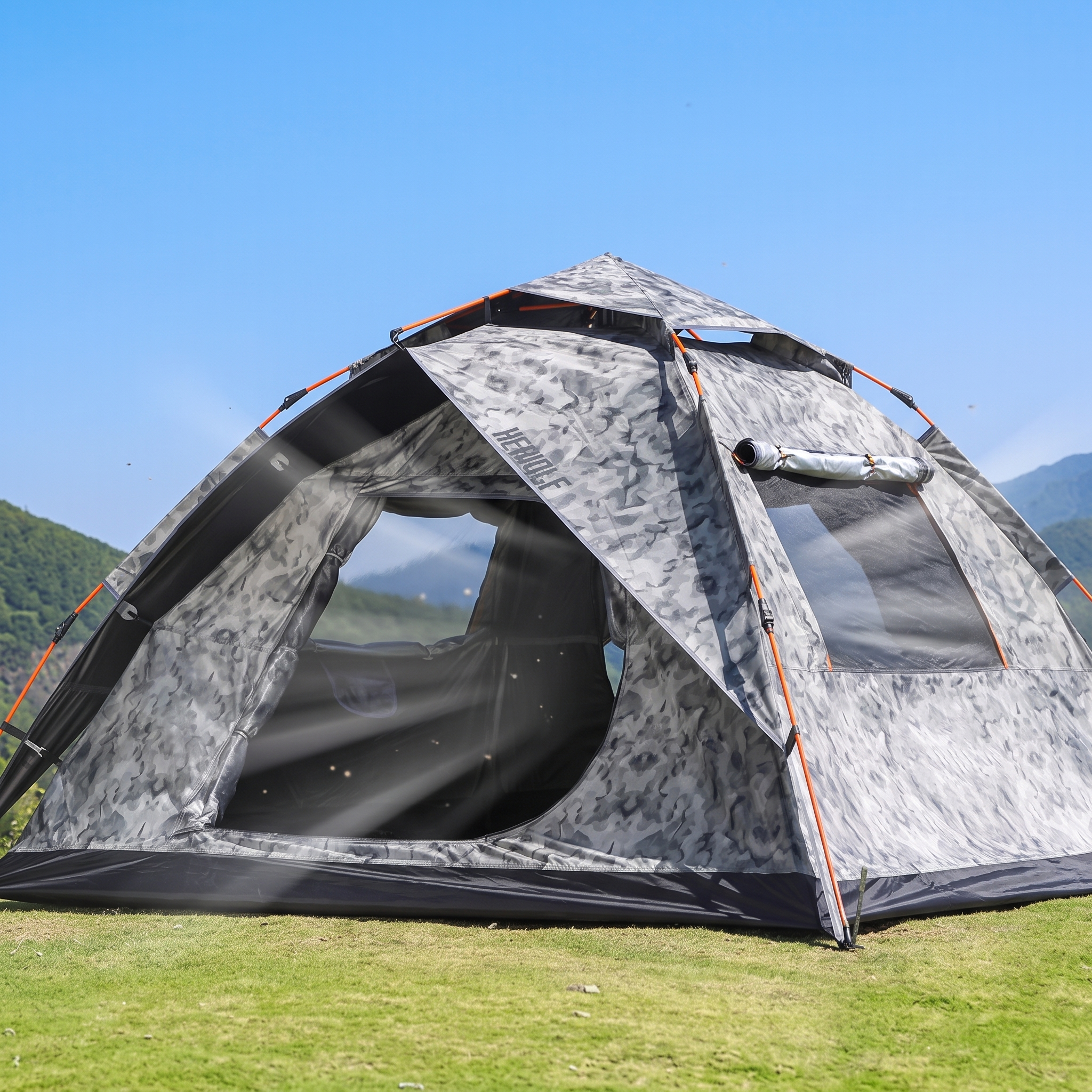 Automatic Hydraulic Camo Camping Tent – Quick Setup Waterproof Dome Tent