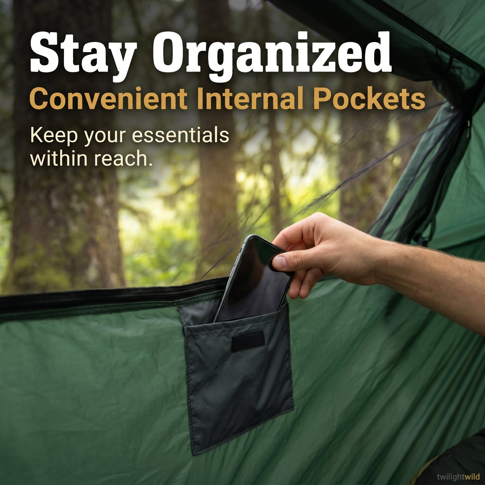 All-in-One Camping Hammock Tent with Rainfly & Mosquito Net